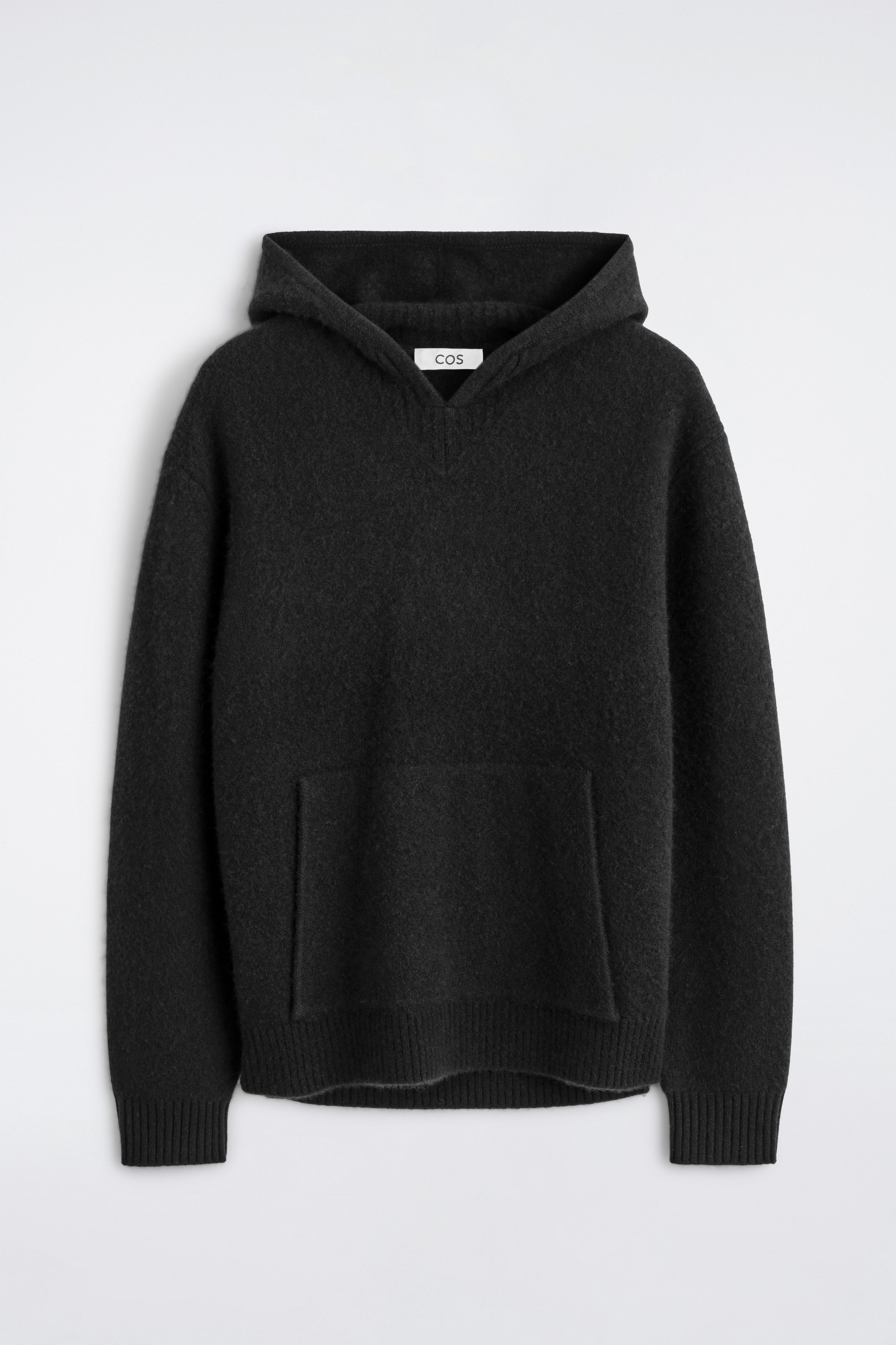 BOILED-CASHMERE HOODIE - BLACK | COS AU