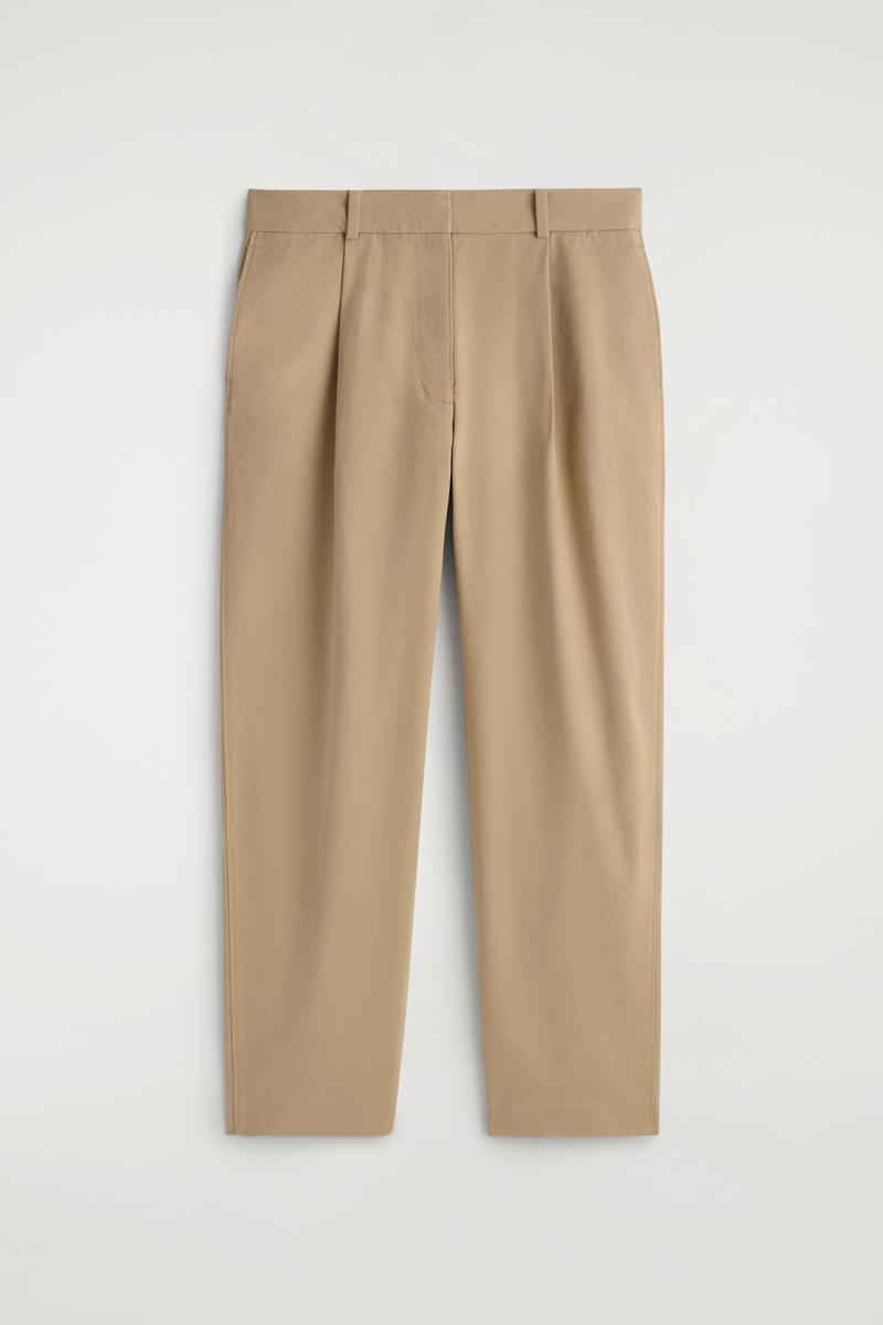 Cotton-Twill Tapered Pants