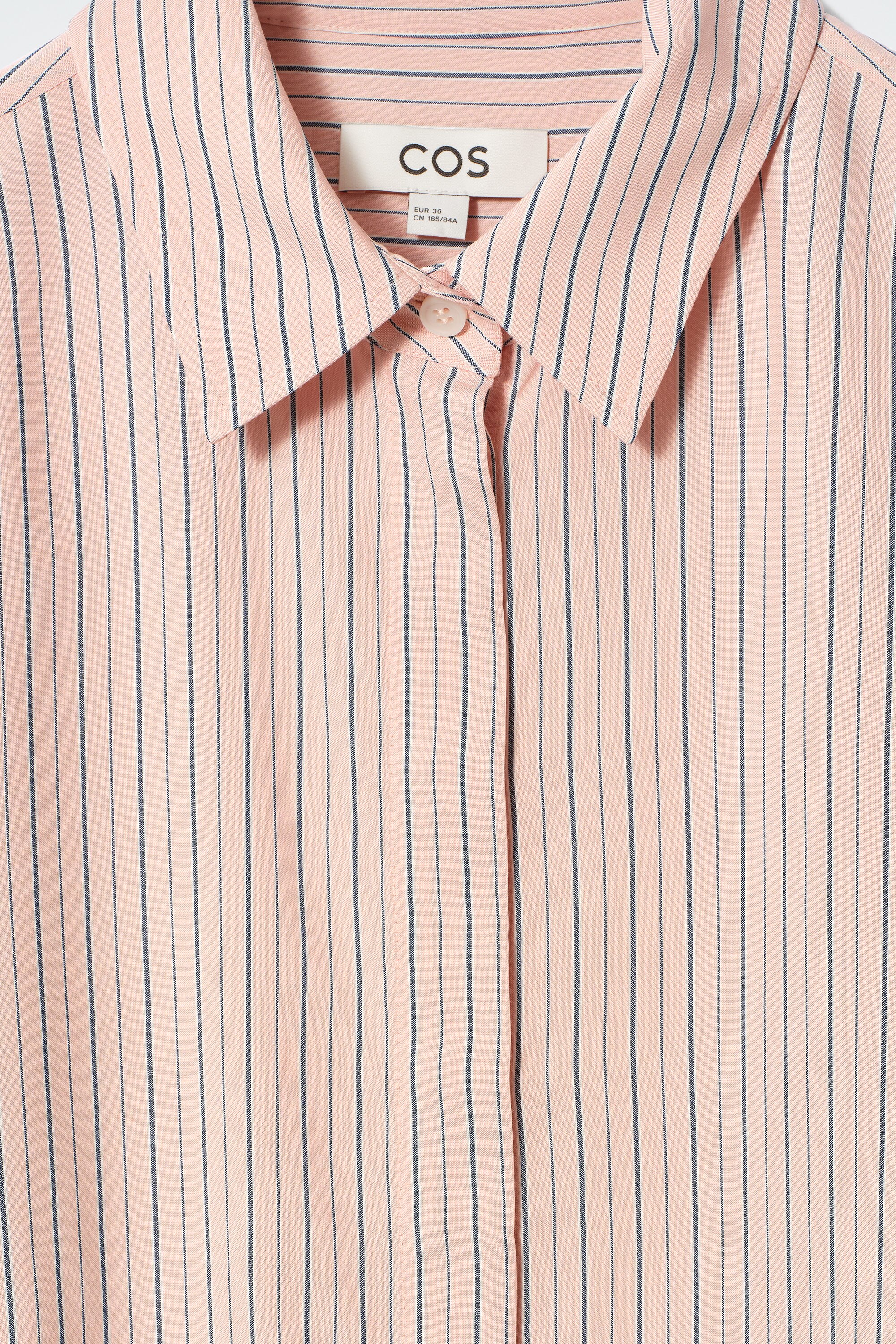 RELAXED STRIPED SHIRT - PINK / PINSTRIPED | COS