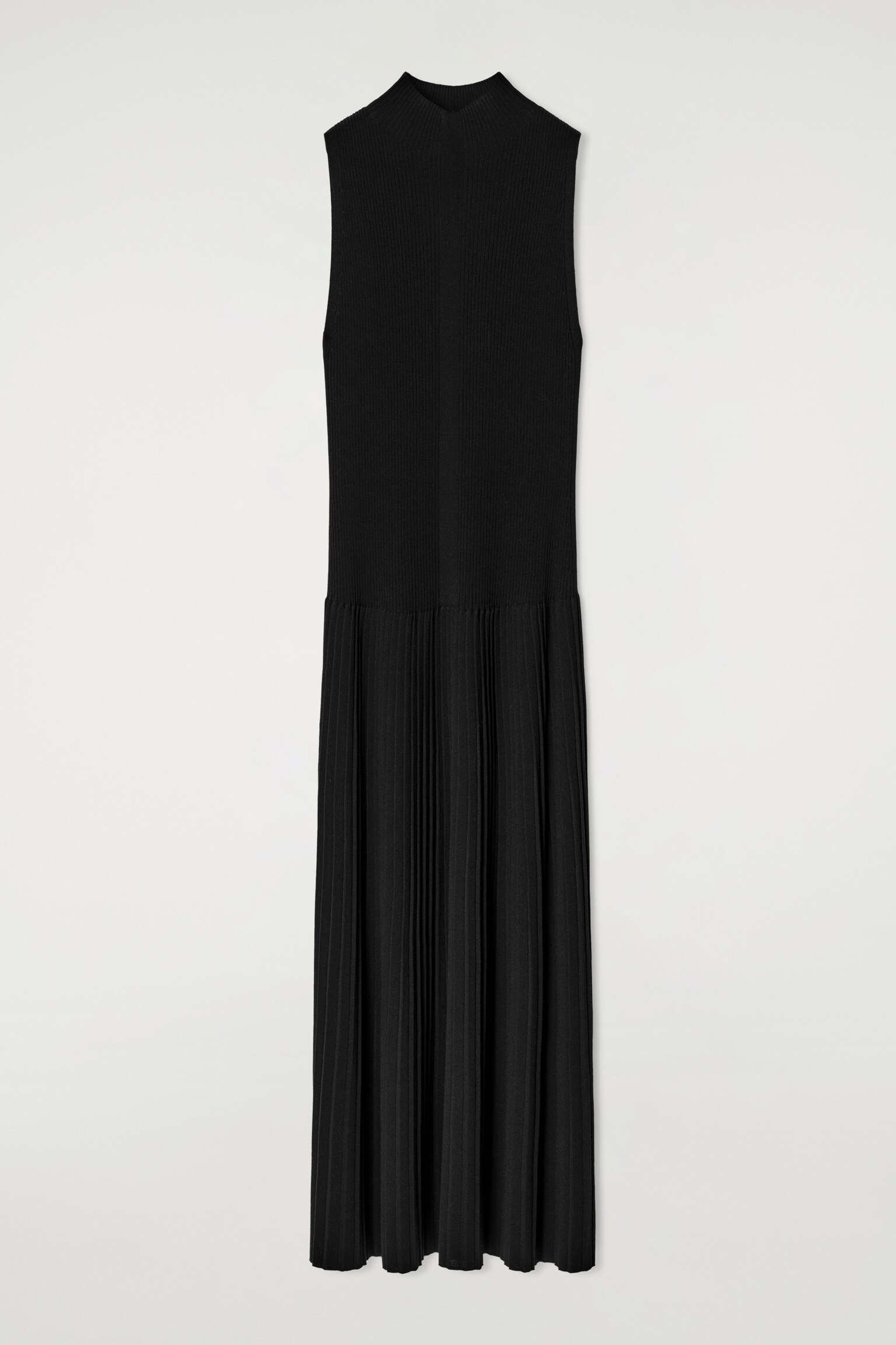 ABITO MAXI PLISSÉ CON COLLO ALTO - NERO/VERDE CHIARO - 2
