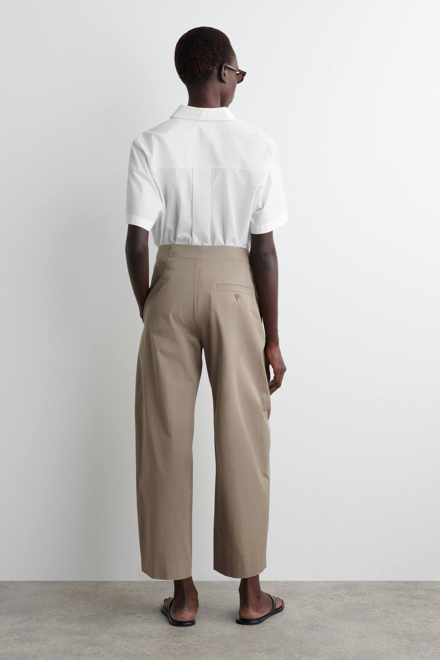 PLEATED BARREL-LEG CHINOS - MOLE/NAVY/NAVY - 3
