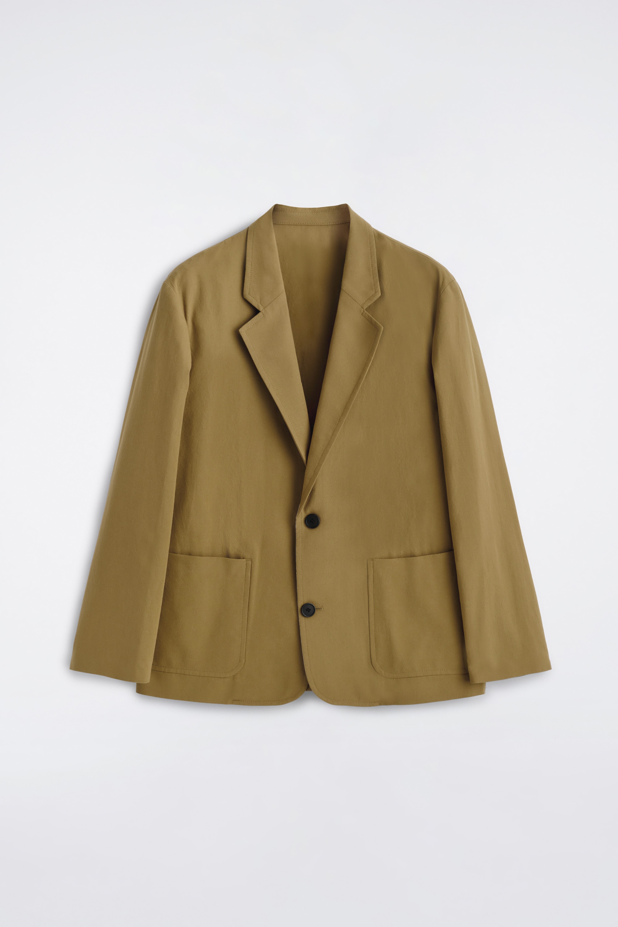 UNSTRUKTURIERTER BLAZER AUS BAUMWOLLE - OLIVGRÜN