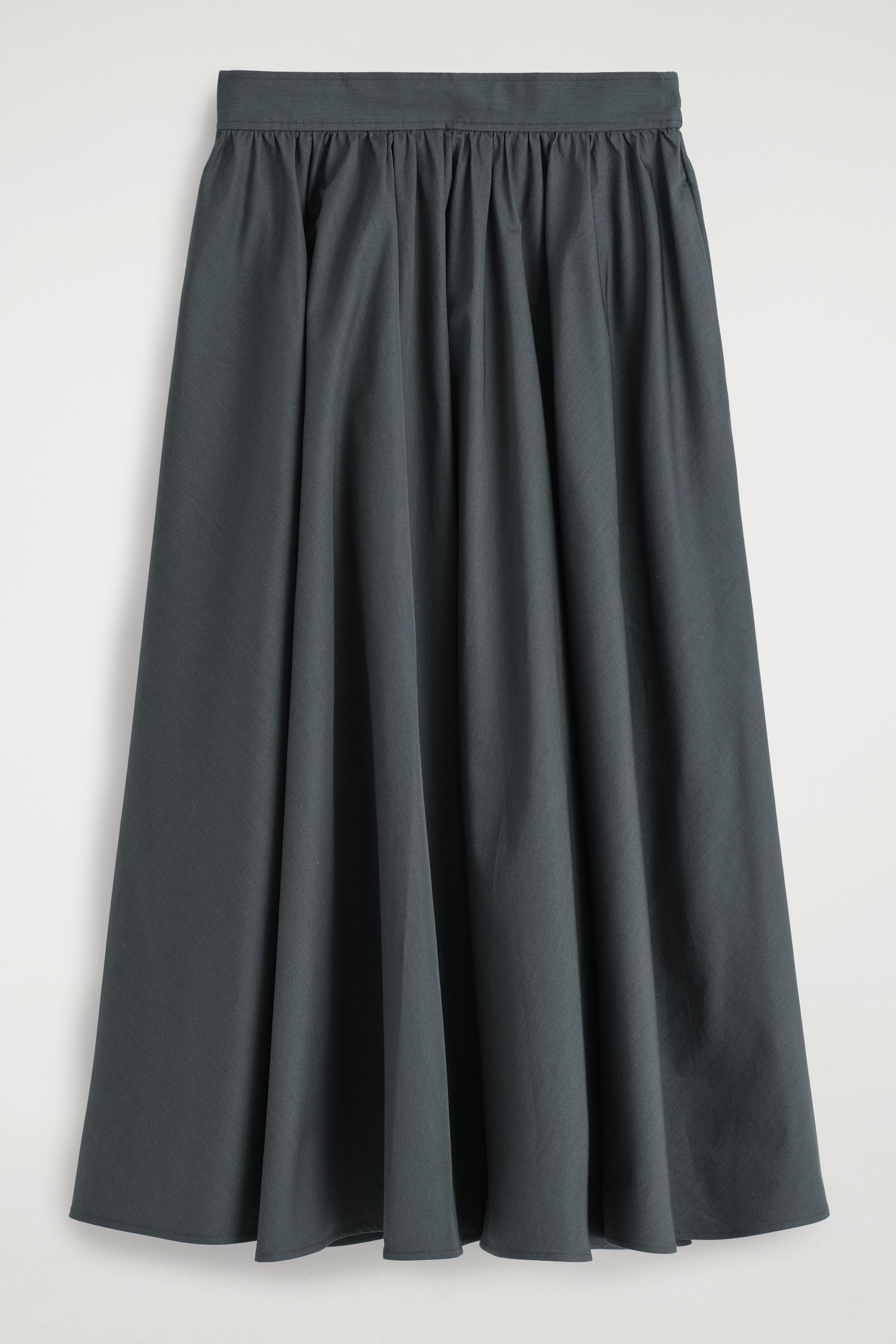 FALDA MIDI EVASÉ FRUNCIDA - GRIS MARENGO