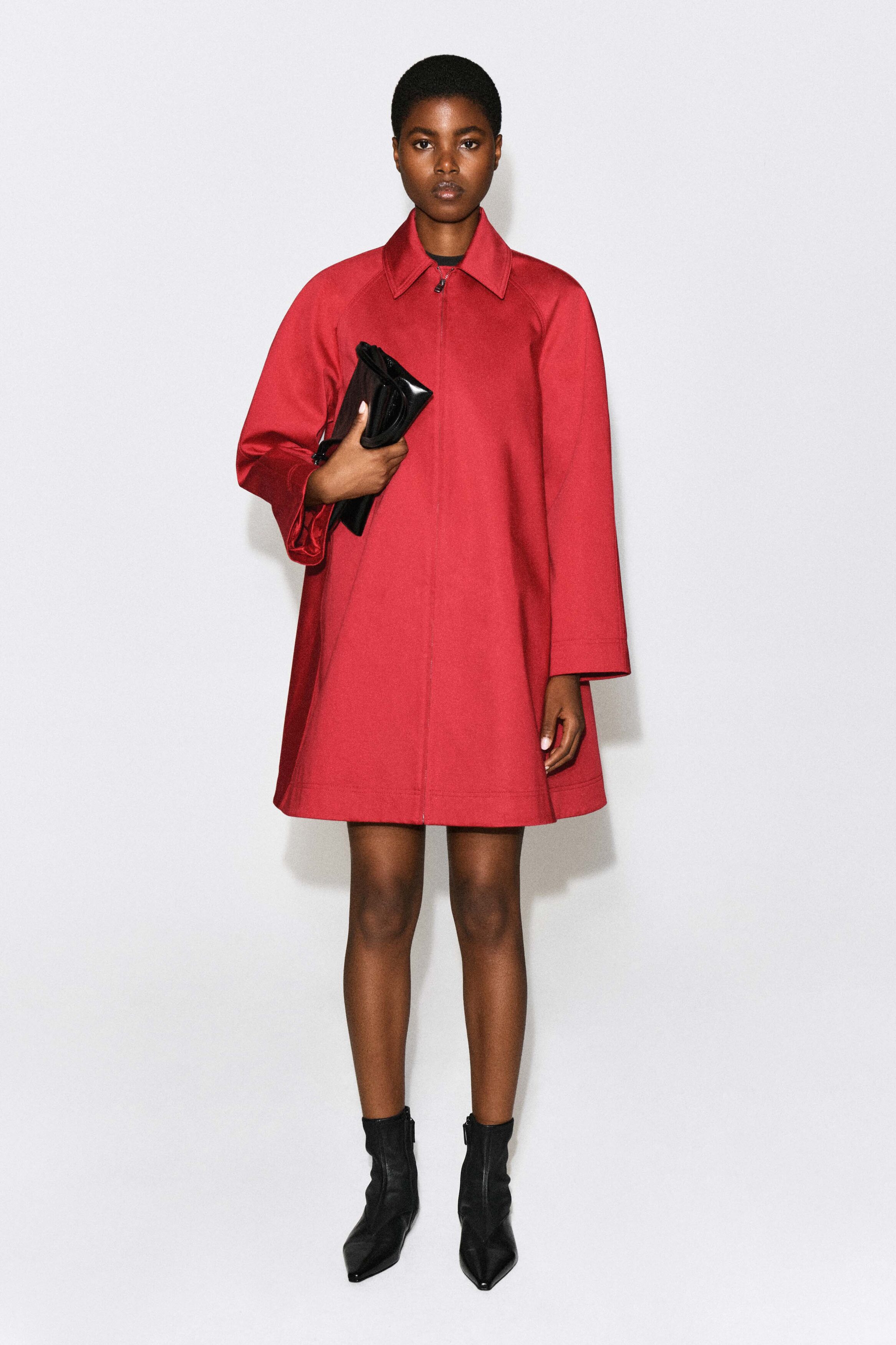 SCULPTURAL COTTON SWING COAT - thumbnail 2