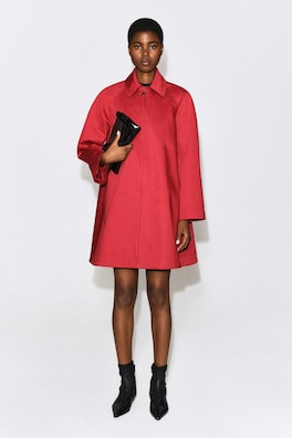 SCULPTURAL COTTON SWING COAT — RED 2