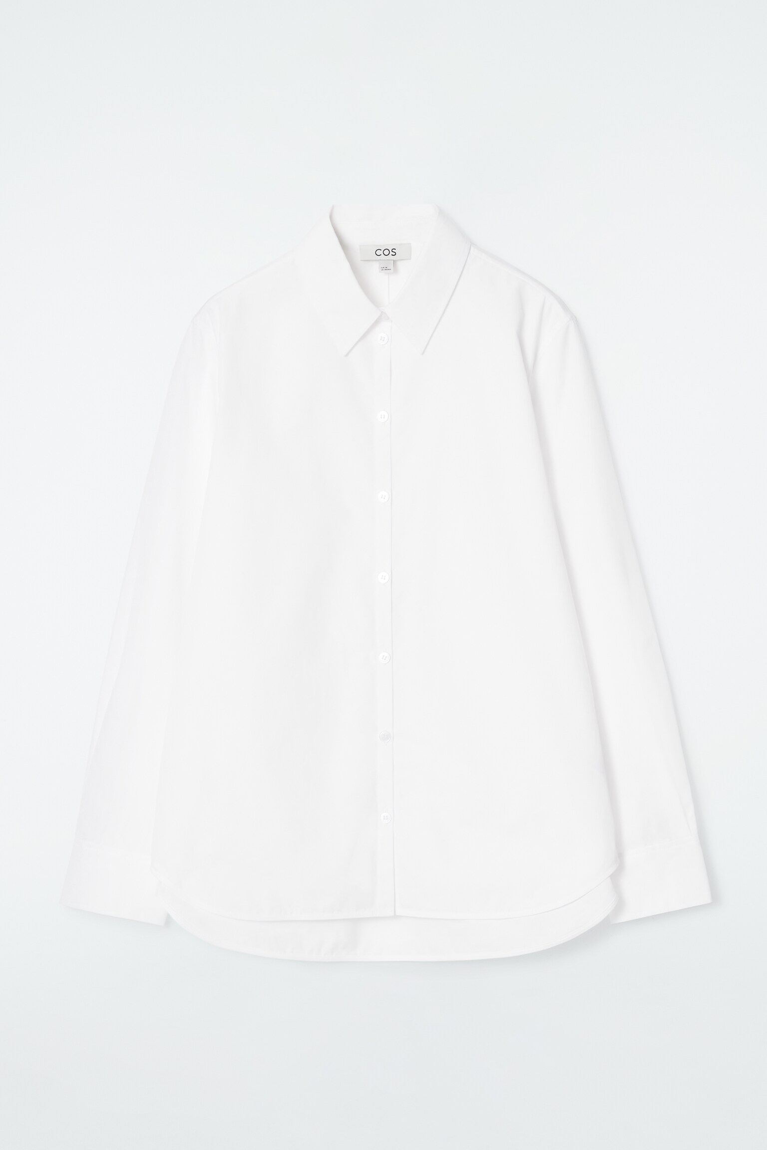 REGULAR CURVED-HEM SHIRT - WHITE/BLUE / STRIPED - 1