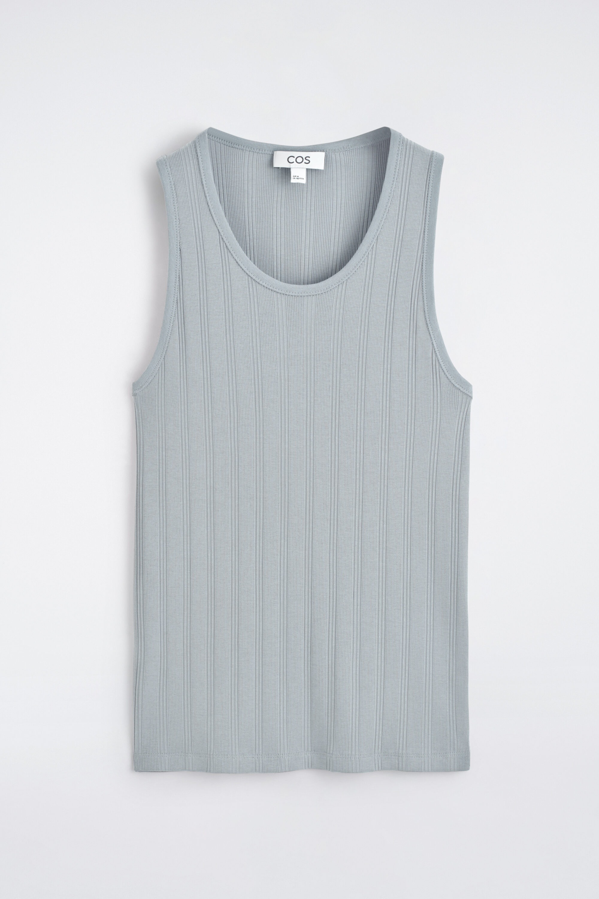 SLIM-FIT WIDE-RIB COTTON TANK TOP - GRAY | COS US