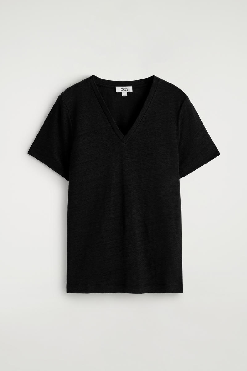 V-Neck Linen T-Shirt