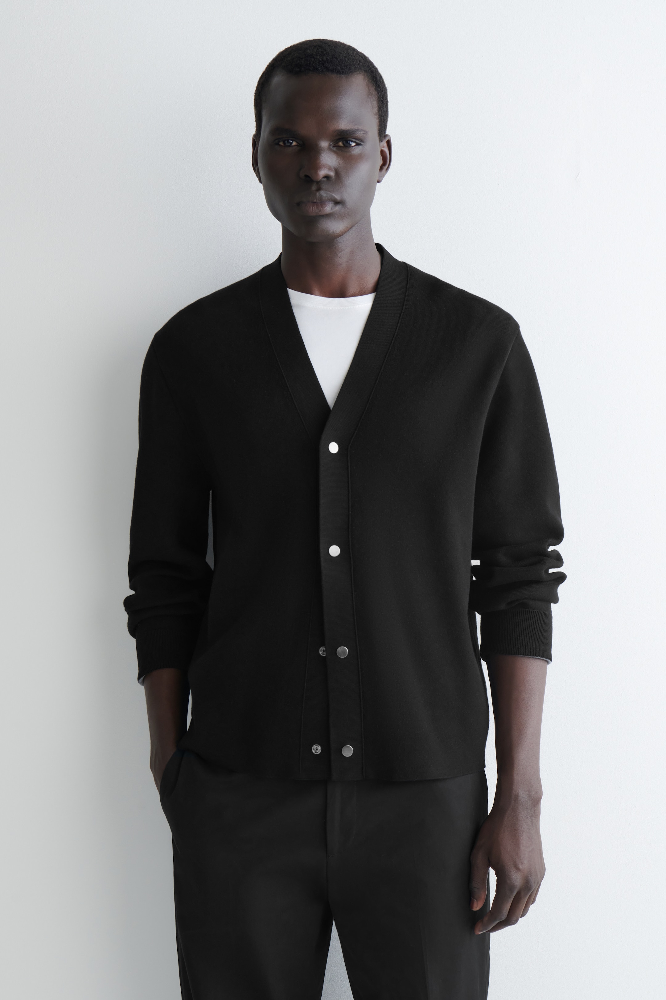 Ver imagem maior: cardigan de malha dupla-face - PRETO - HOMEM | H&M PT 1