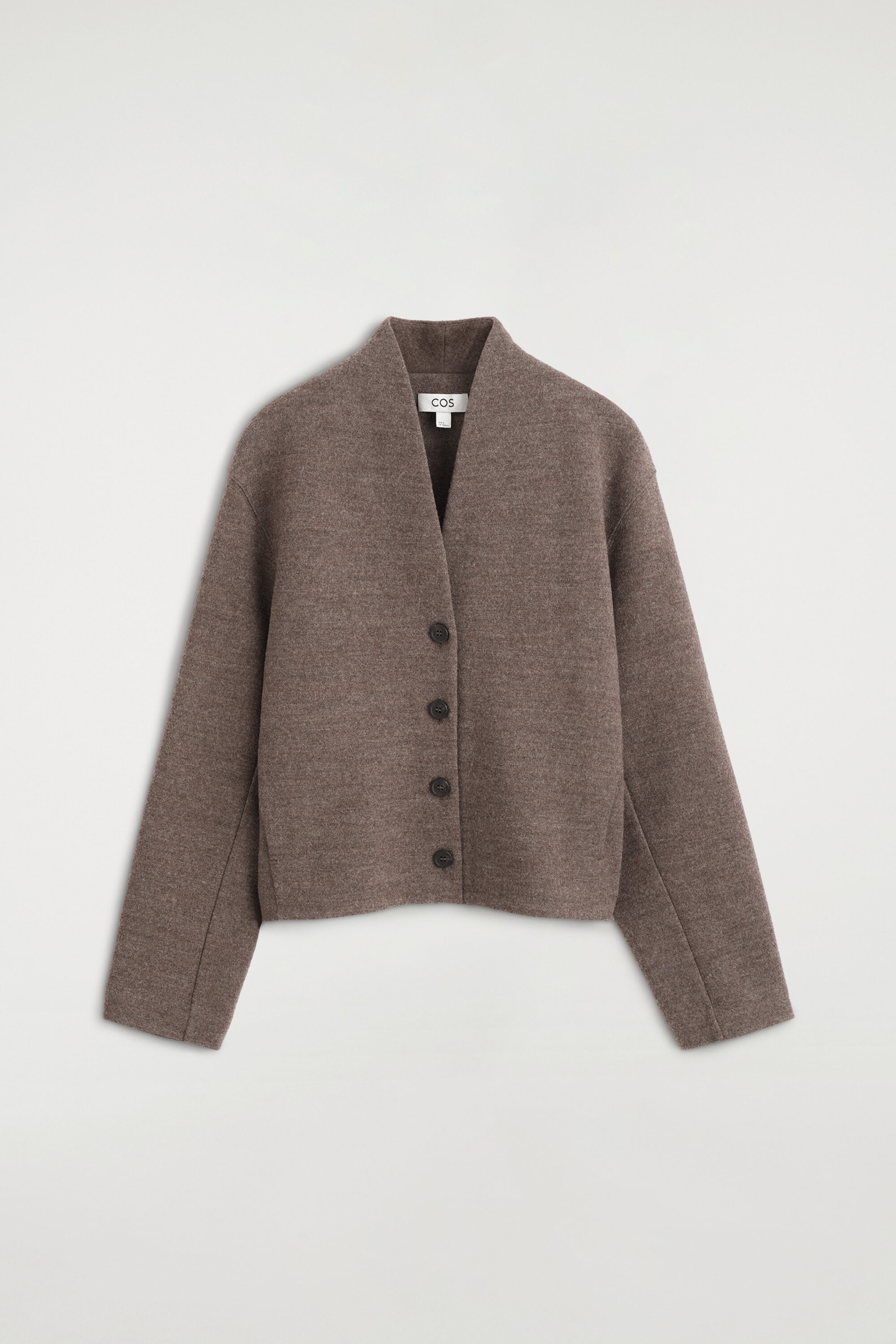 Cardigan à col châle en mélange de laine bouillie