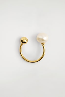 FLOATING FRESHWATER PEARL RING — GOLD 3