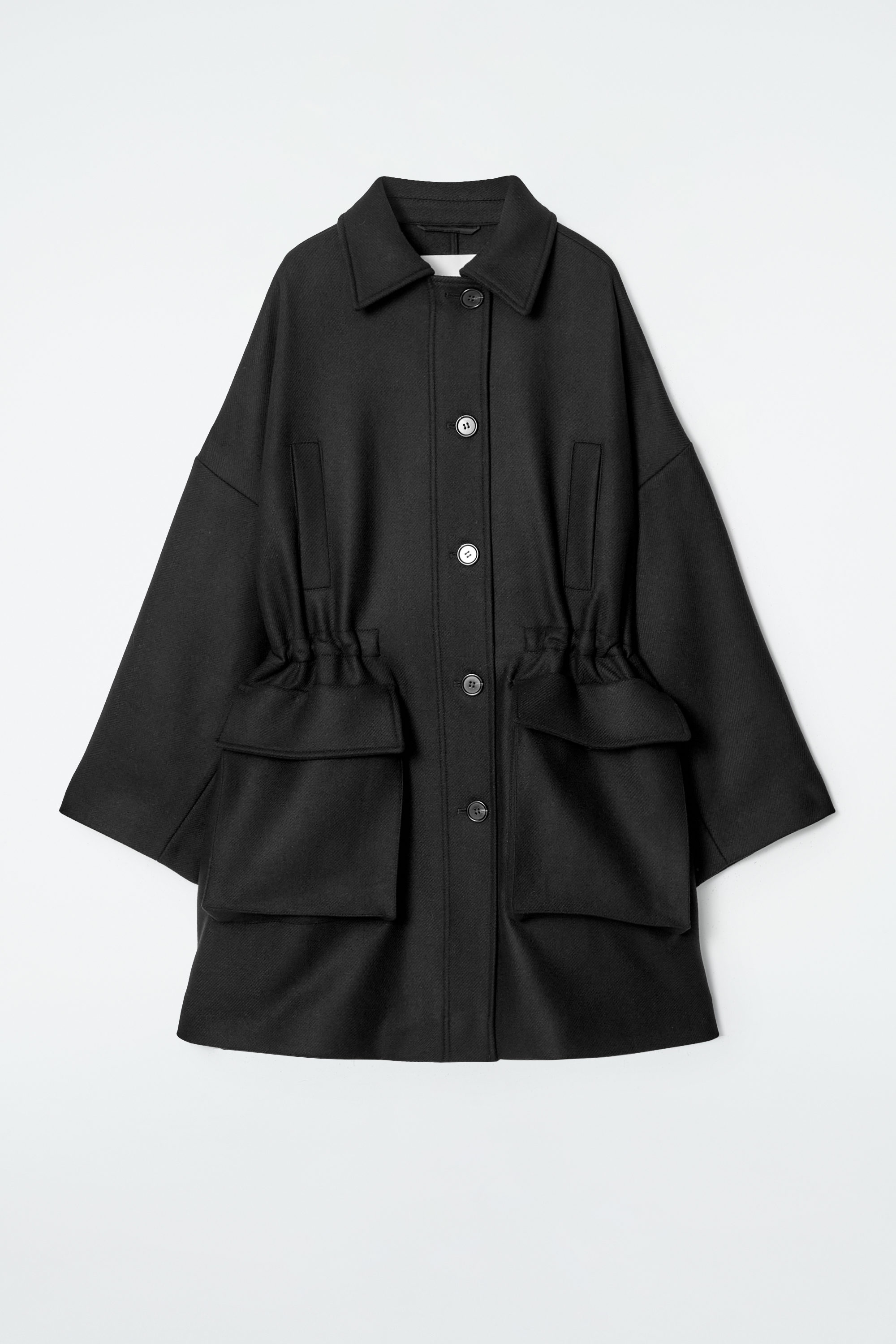 OVERSIZED WOOL WORKWEAR COAT - BLACK | COS