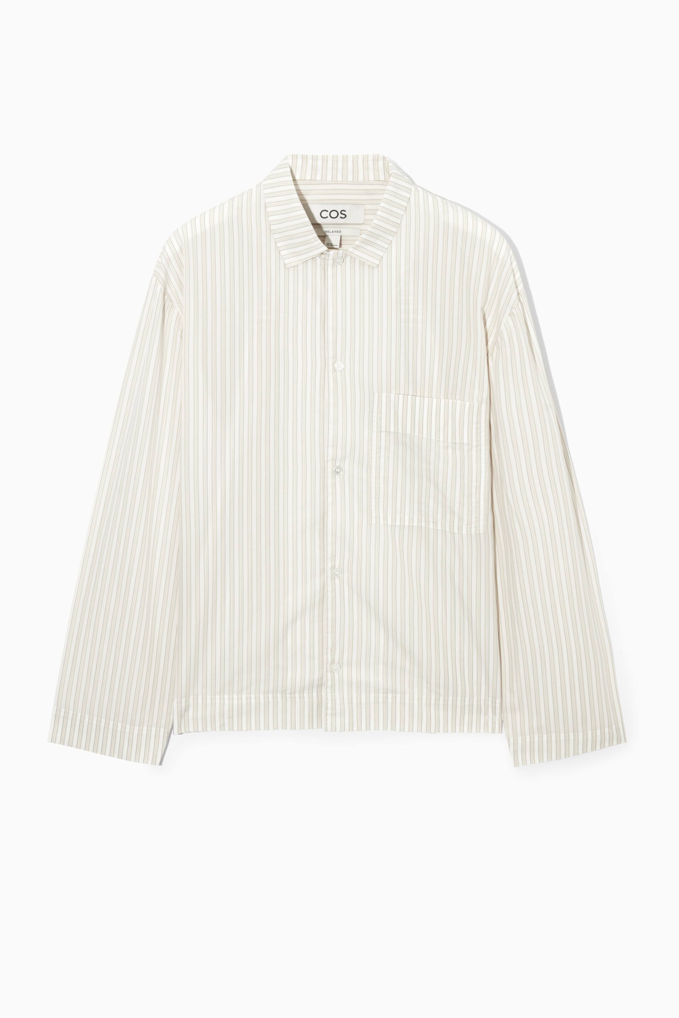 Se større billede: STRIPED POPLIN SHIRT - CREAM / WHITE / STRIPED - HERRE | H&M DK 1