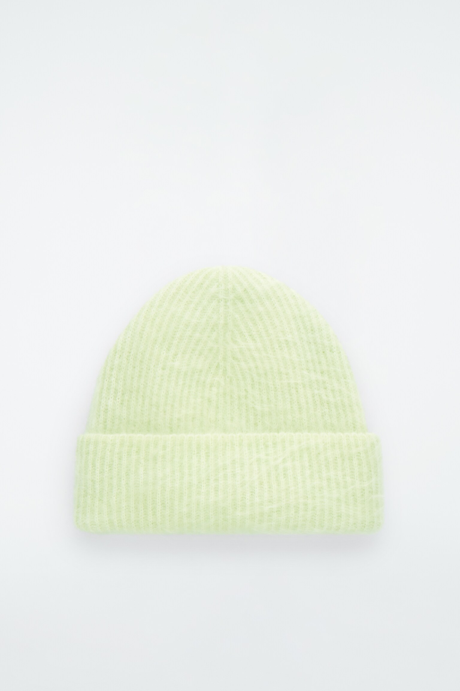 BONNET EN MOHAIR CÔTELÉ - VERT CLAIR - 2