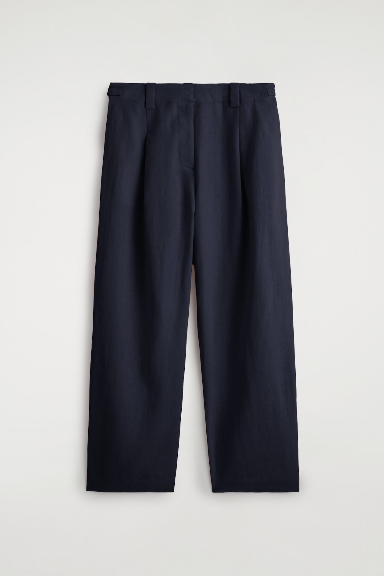 BUCKLE-DETAIL LINEN BALLOON-LEG TROUSERS