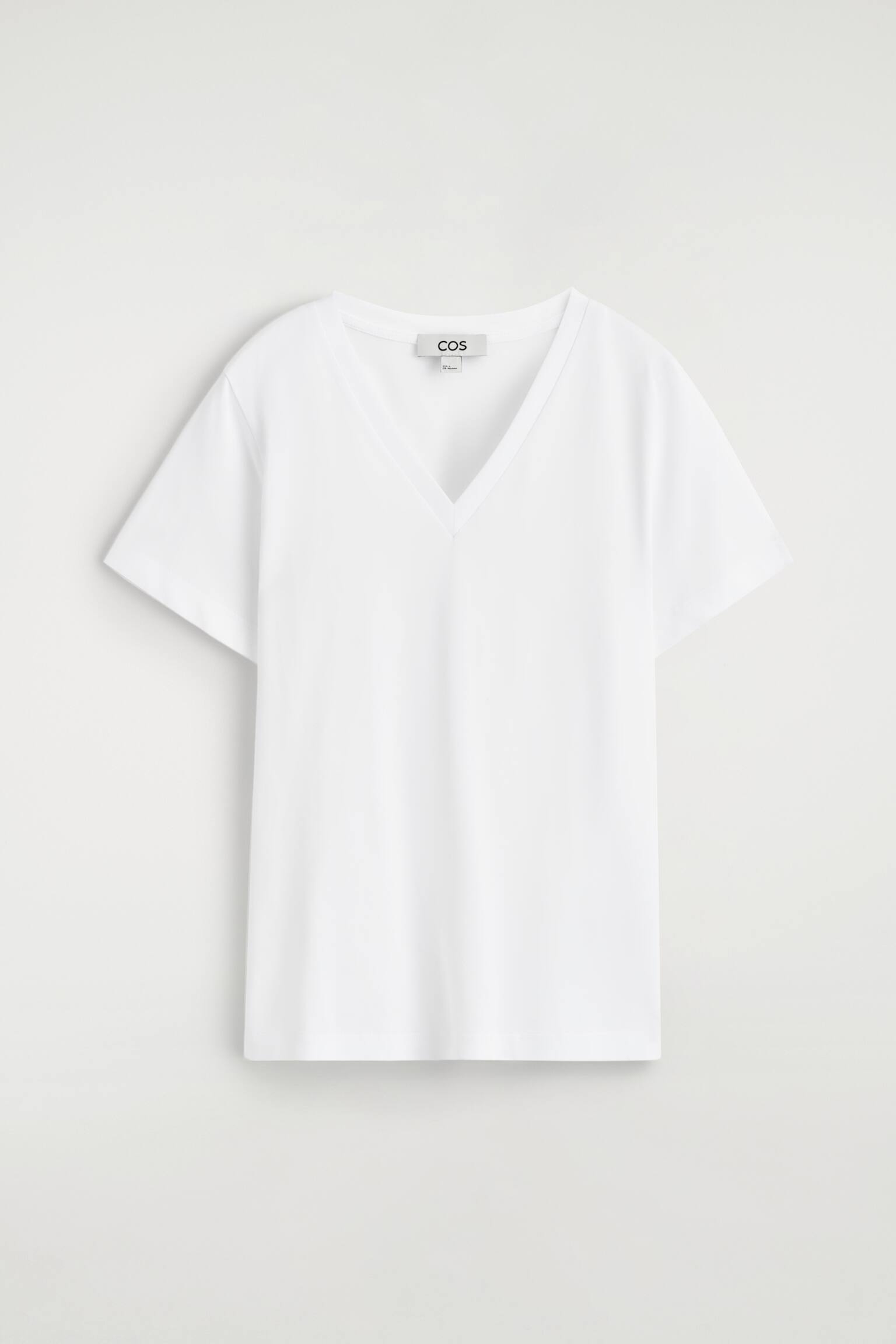 T-SHIRT COL EN V EN COTON - BLANC/NOIR/BRUN CHINÉ - 2