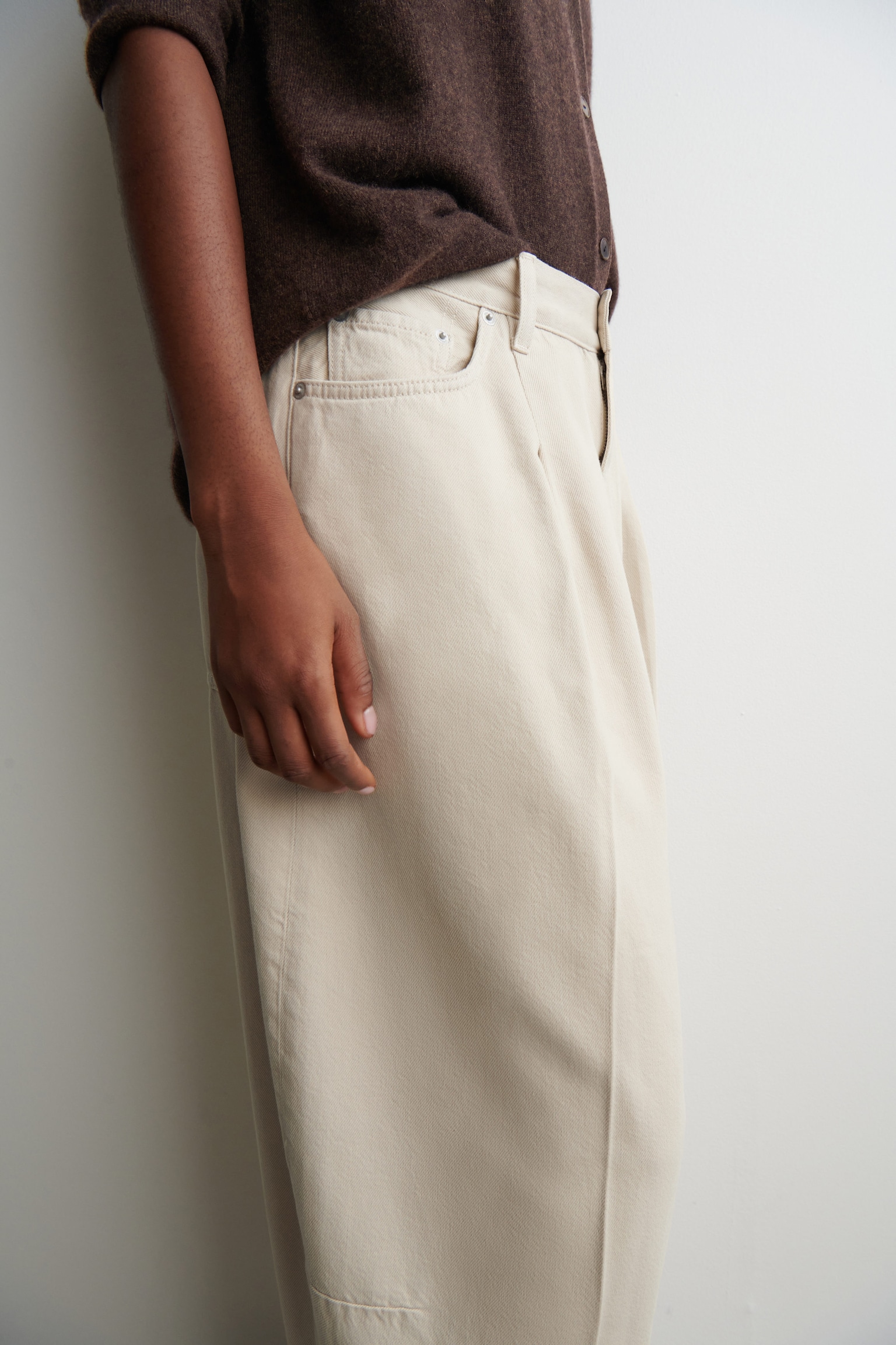 Pantalon barrel marron JNA