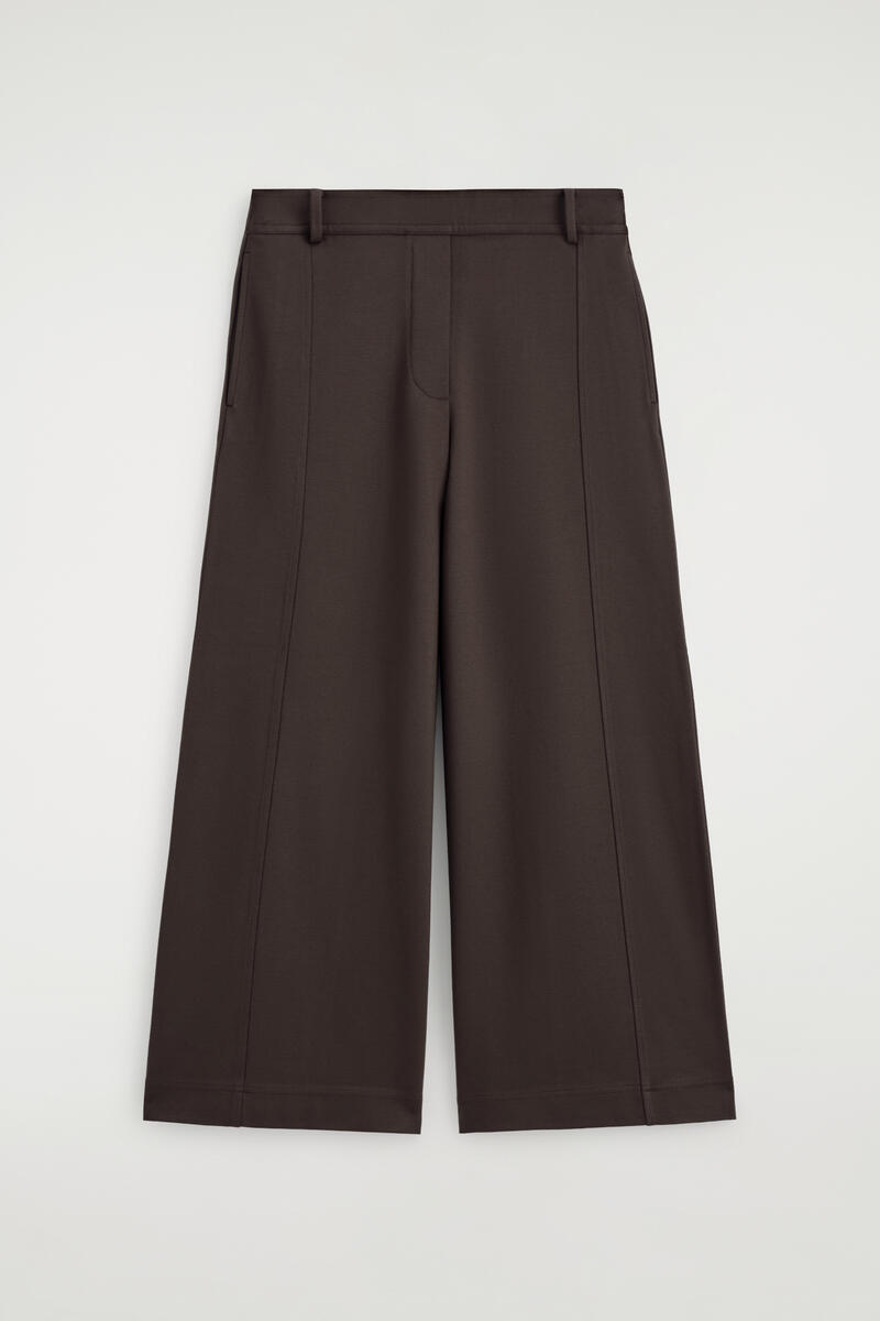 Twill-Jersey Straight-Leg Culottes