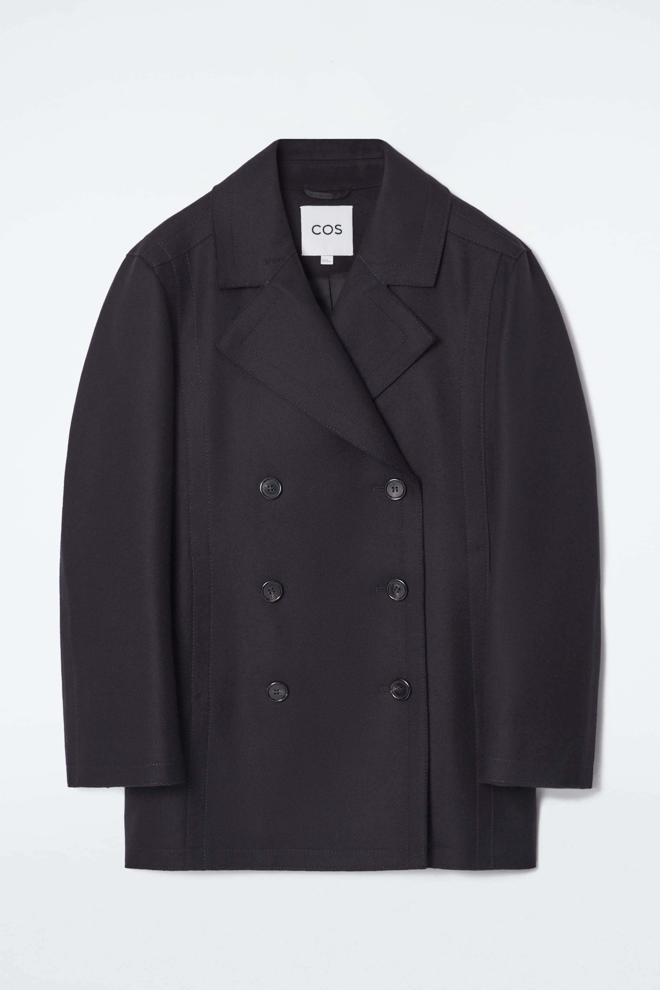 Grotere afbeelding bekijken: RELAXED WOOL PEA COAT - NAVY - DAMES | H&M NL 7
