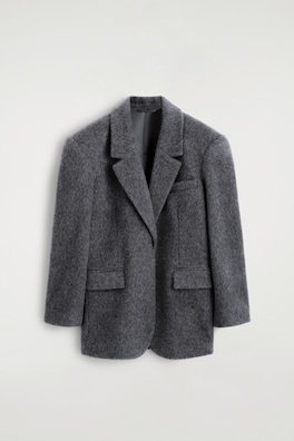 BRUSHED-WOOL BLAZER — CHARCOAL MÉLANGE 11
