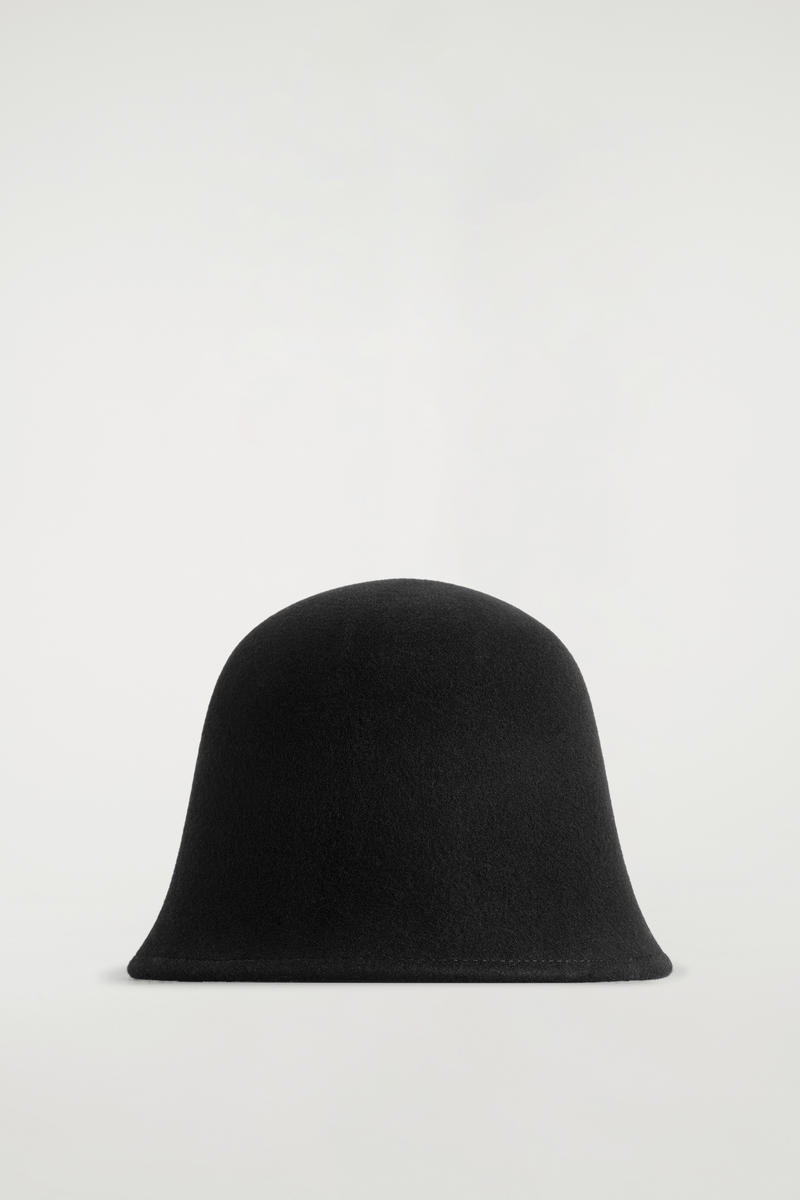 Cos Felted-wool Bucket Hat In Black