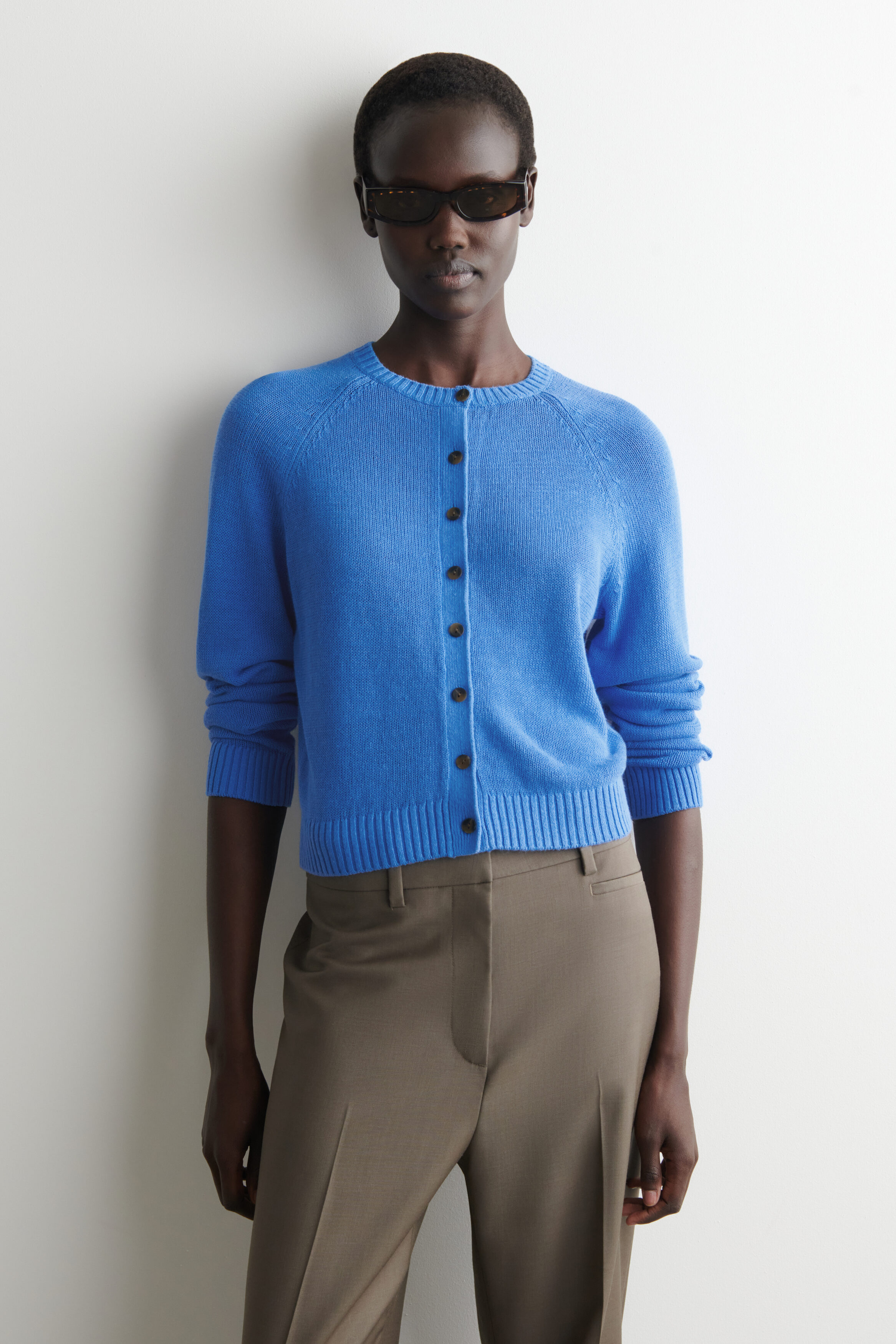 COS Collared Wool-Bouclé Cardigan ライトブルー COS Collared Wool-Bouclé Cardigan | endource