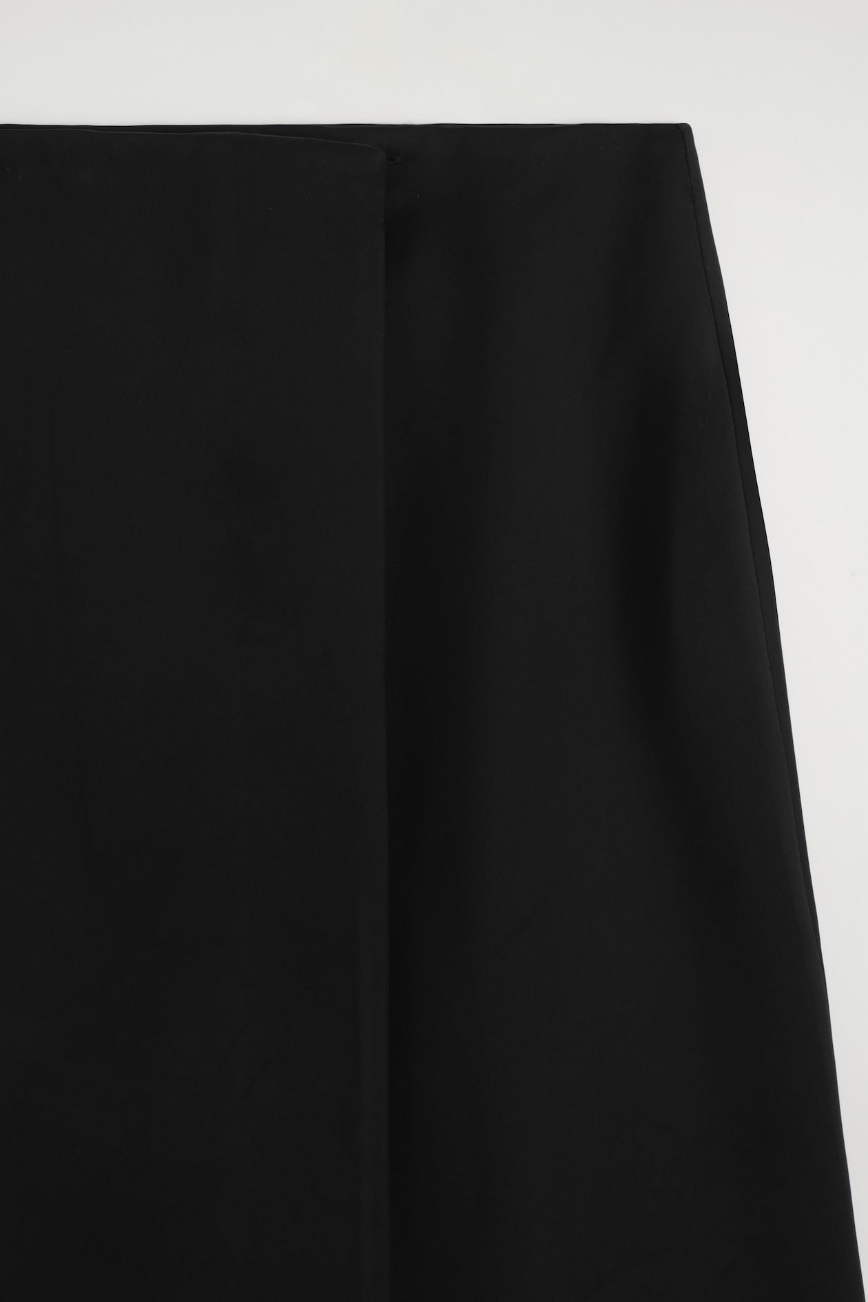SATIN WRAP SKIRT — BLACK