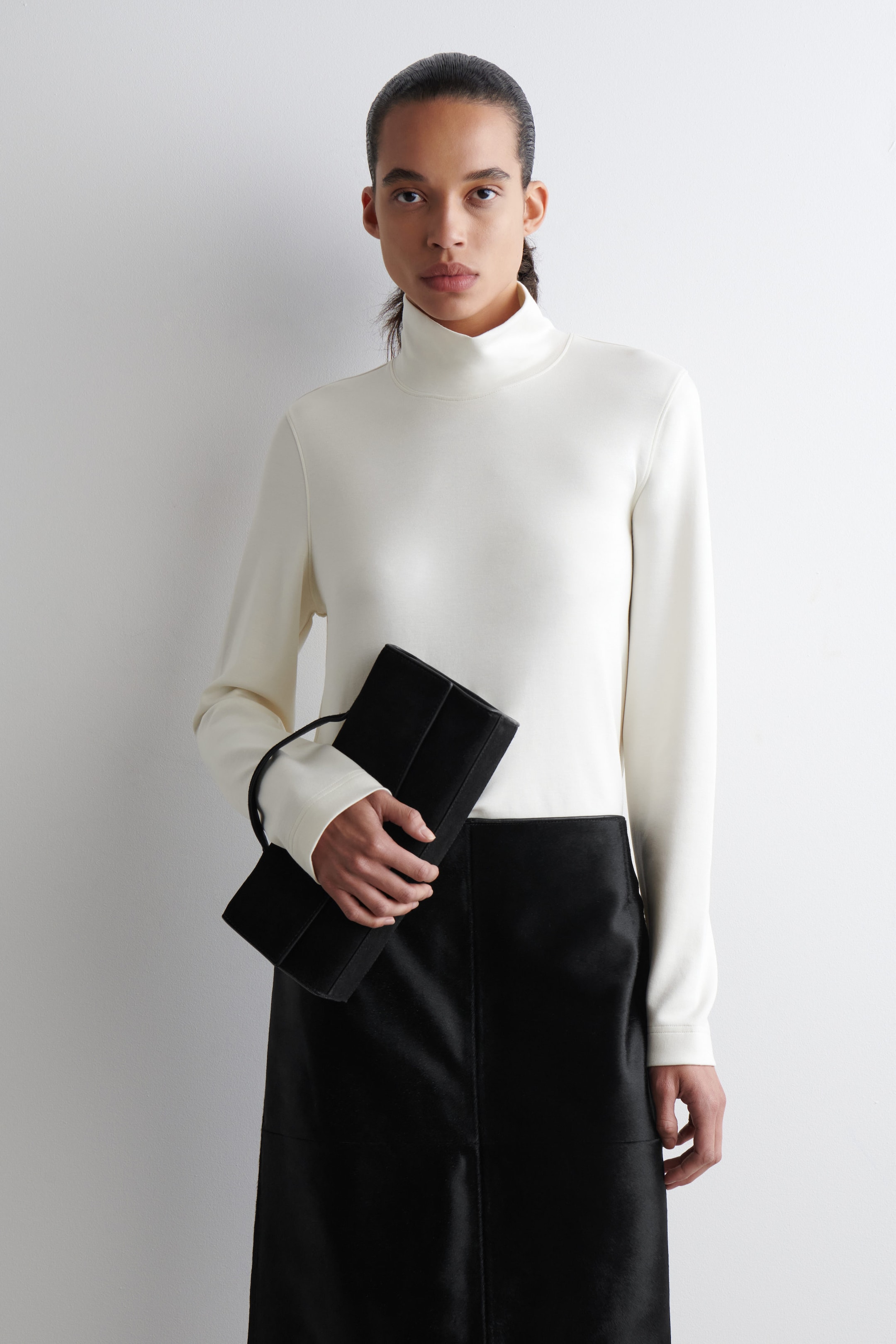 HIGH-NECK JERSEY TOP