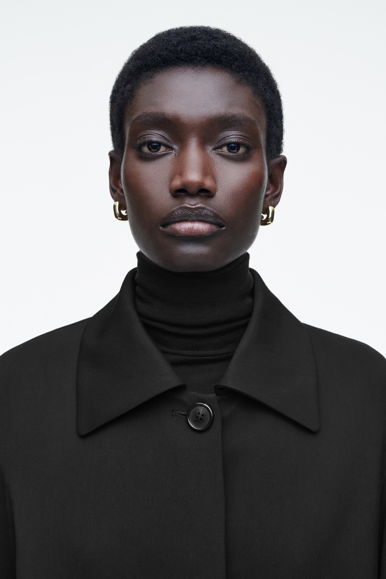 SINGLE-BREASTED CAR COAT - BLACK - 4