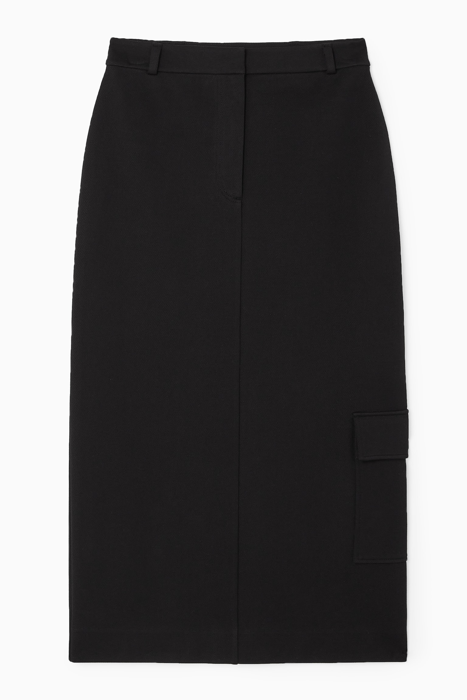 CARGO MIDI SKIRT - BLACK/OFF-WHITE