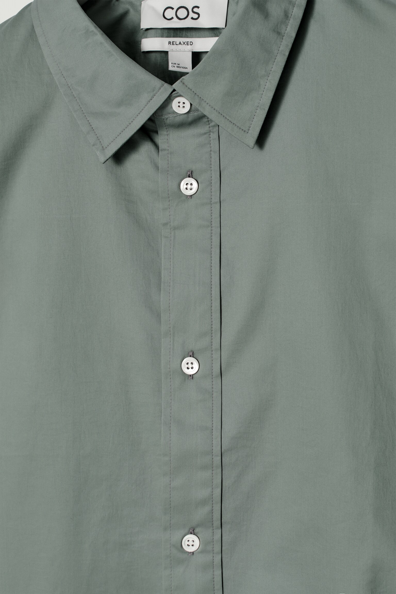 CHEMISE MANCHES COURTES SILHOUETTE CARRÉE EN COTON - SARCELLE/BLANC - 6