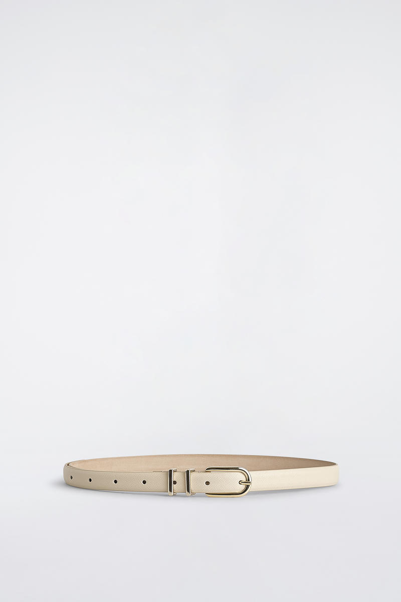 COS Saffiano Leather Belt White Women's Extra Small