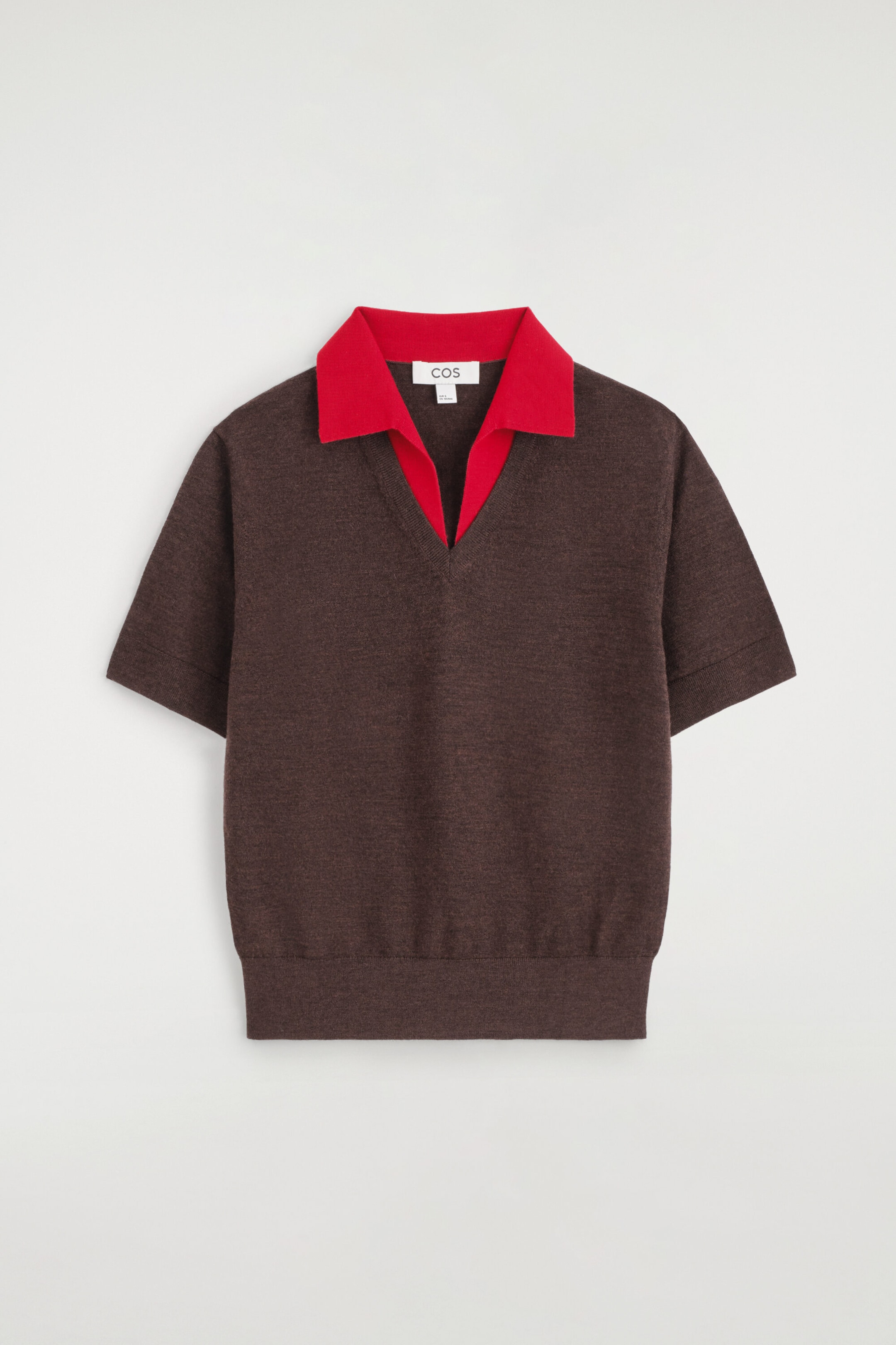 MERINO WOOL LAYERED POLO SHIRT