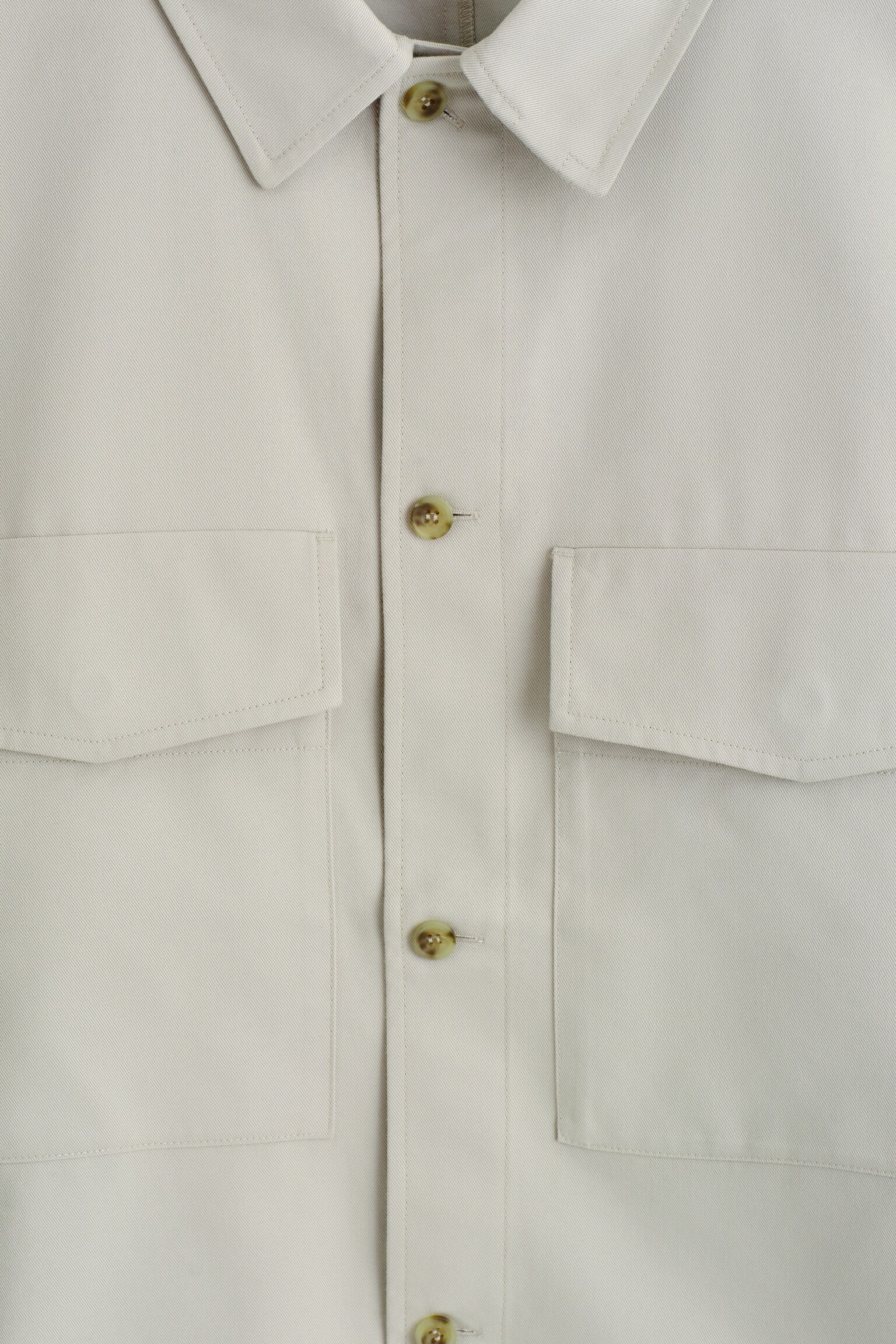 VOLNÁ BAVLNĚNÁ KOŠILE - SVĚTLE ŠEDÁ/TMAVĚ HNĚDÁ - 8