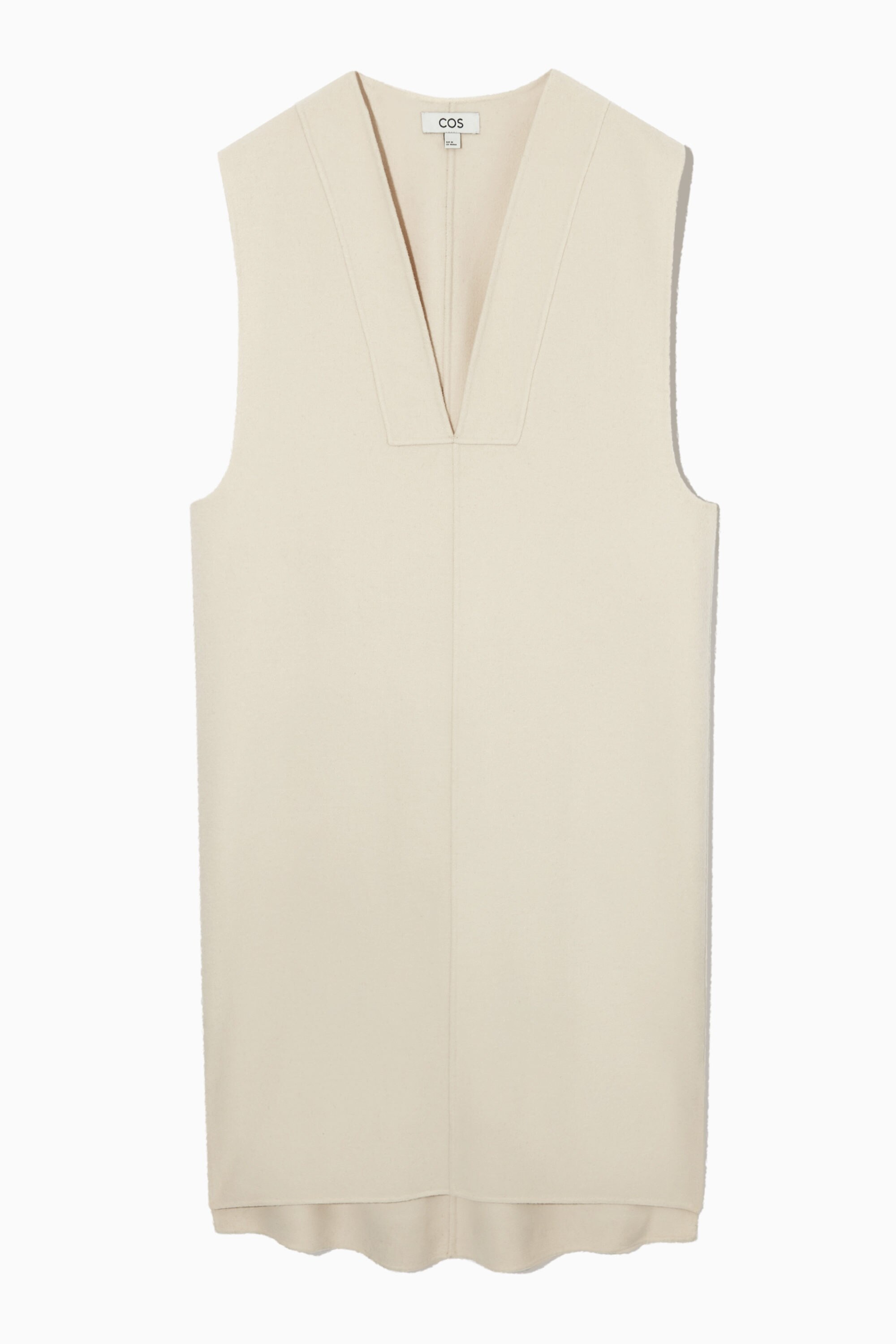 OVERSIZED V-NECK WOOL DRESS - LIGHT BEIGE | COS OVERSIZED V-NECK WOOL DRESS - LIGHT BEIGE | COS