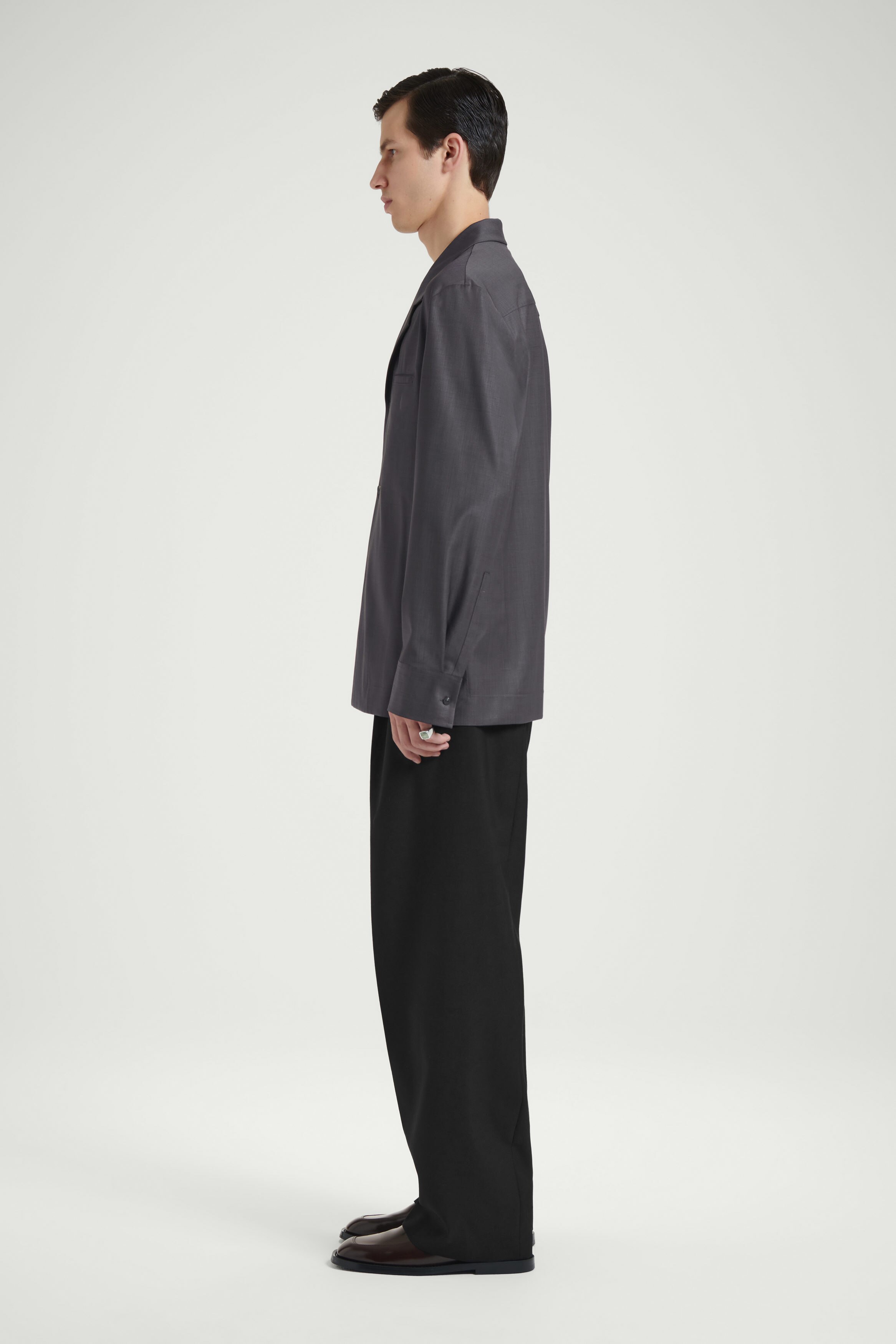 THE NOTCH-LAPEL SHIRT - GRAPHITE | COS