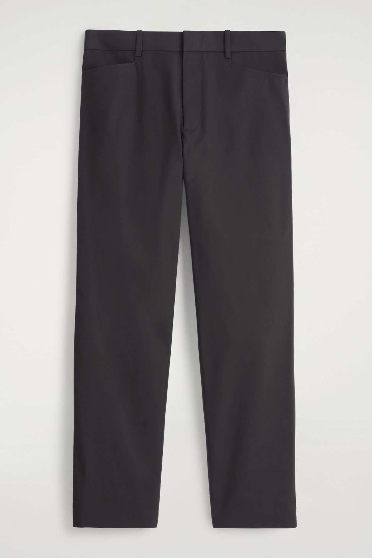Cotton Straight-Leg Trousers Dark Brown