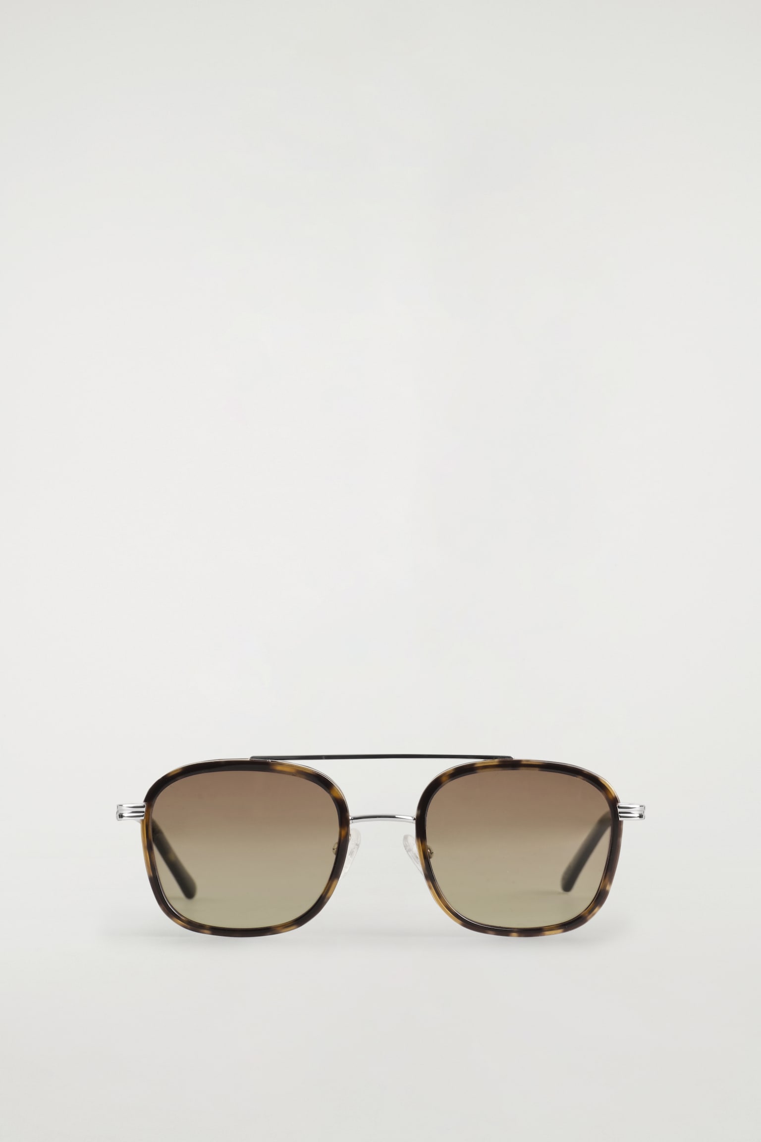 ROUND-FRAME AVIATOR SUNGLASSES - TORTOISESHELL / BROWN/KHAKI / CHARCOAL - 2