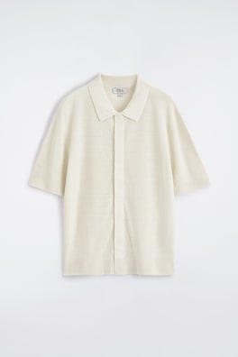 TEXTURED KNITTED LINEN SHIRT — CREAM 8