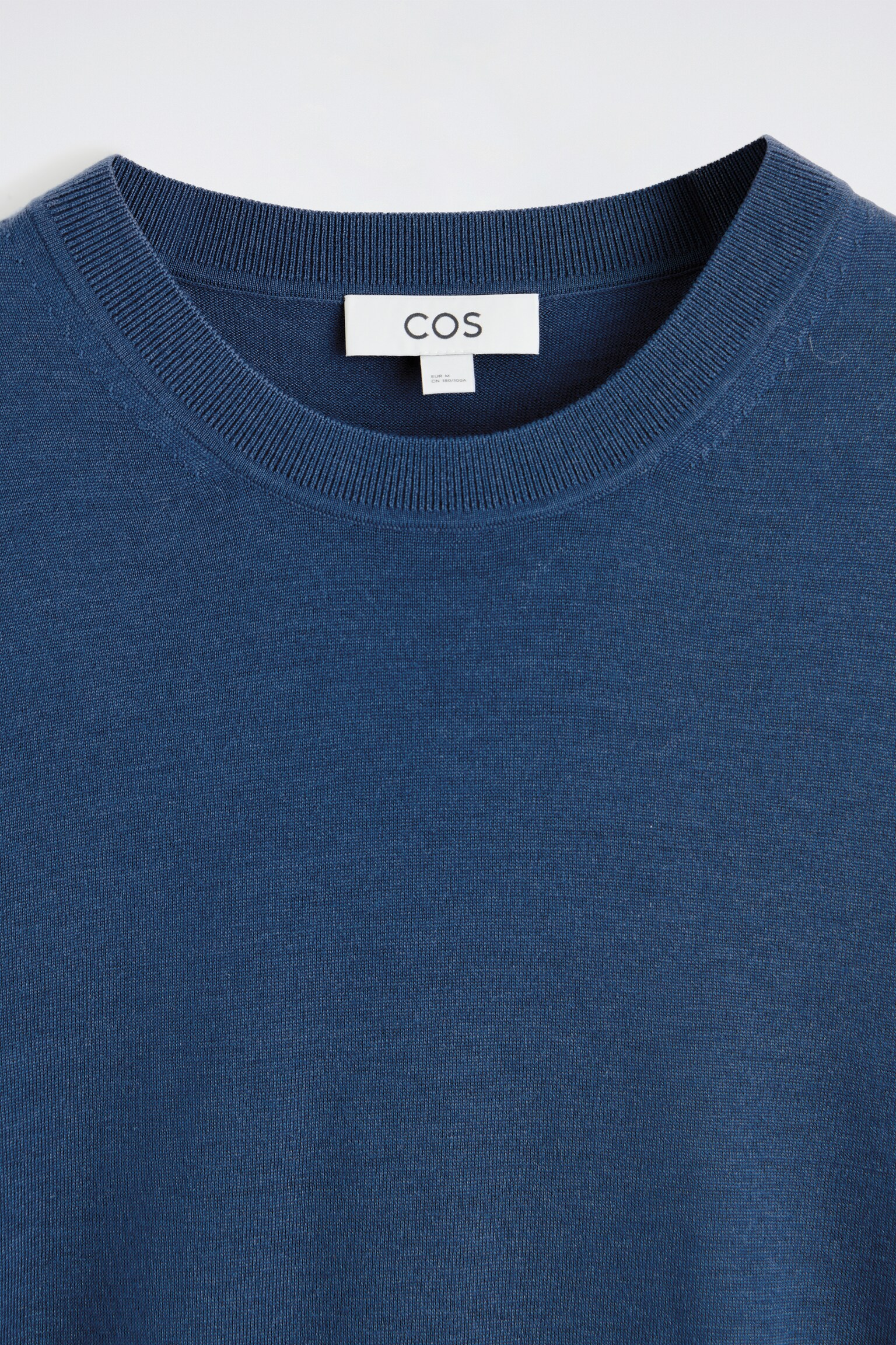 Slim-fit gebreid T-shirt van merinowol - Donkerblauw - 7