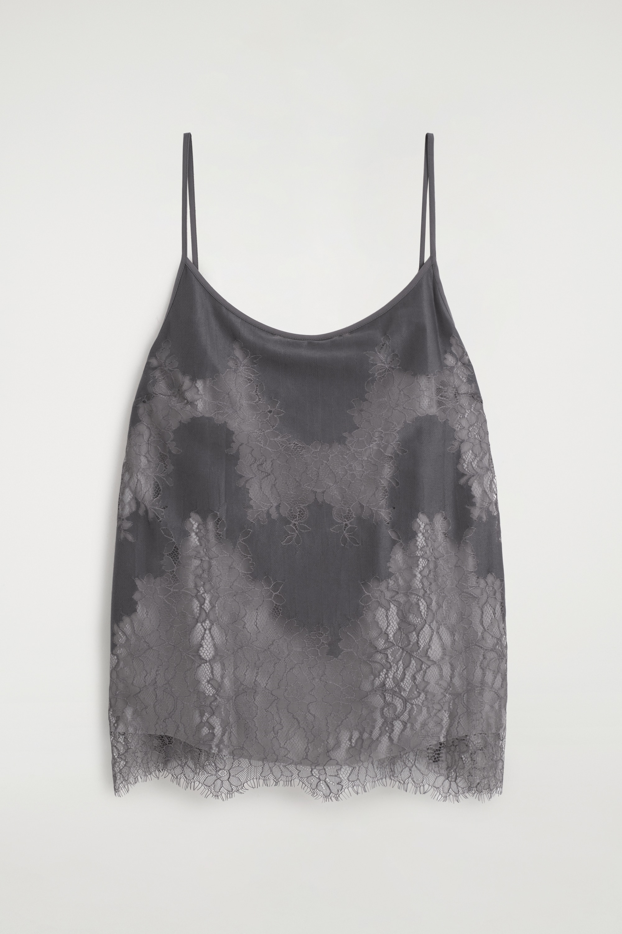 TOP LENCERO DETALLES ENCAJE - GRIS