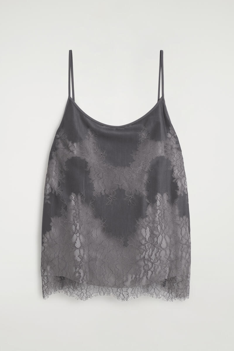 Lace-Overlay Cami Top