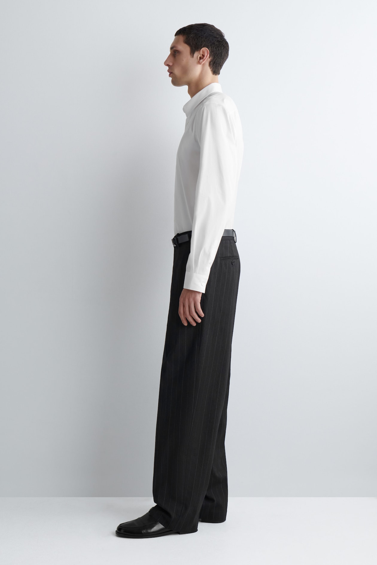 SLIM TAILORED COTTON-POPLIN SHIRT — WHITE