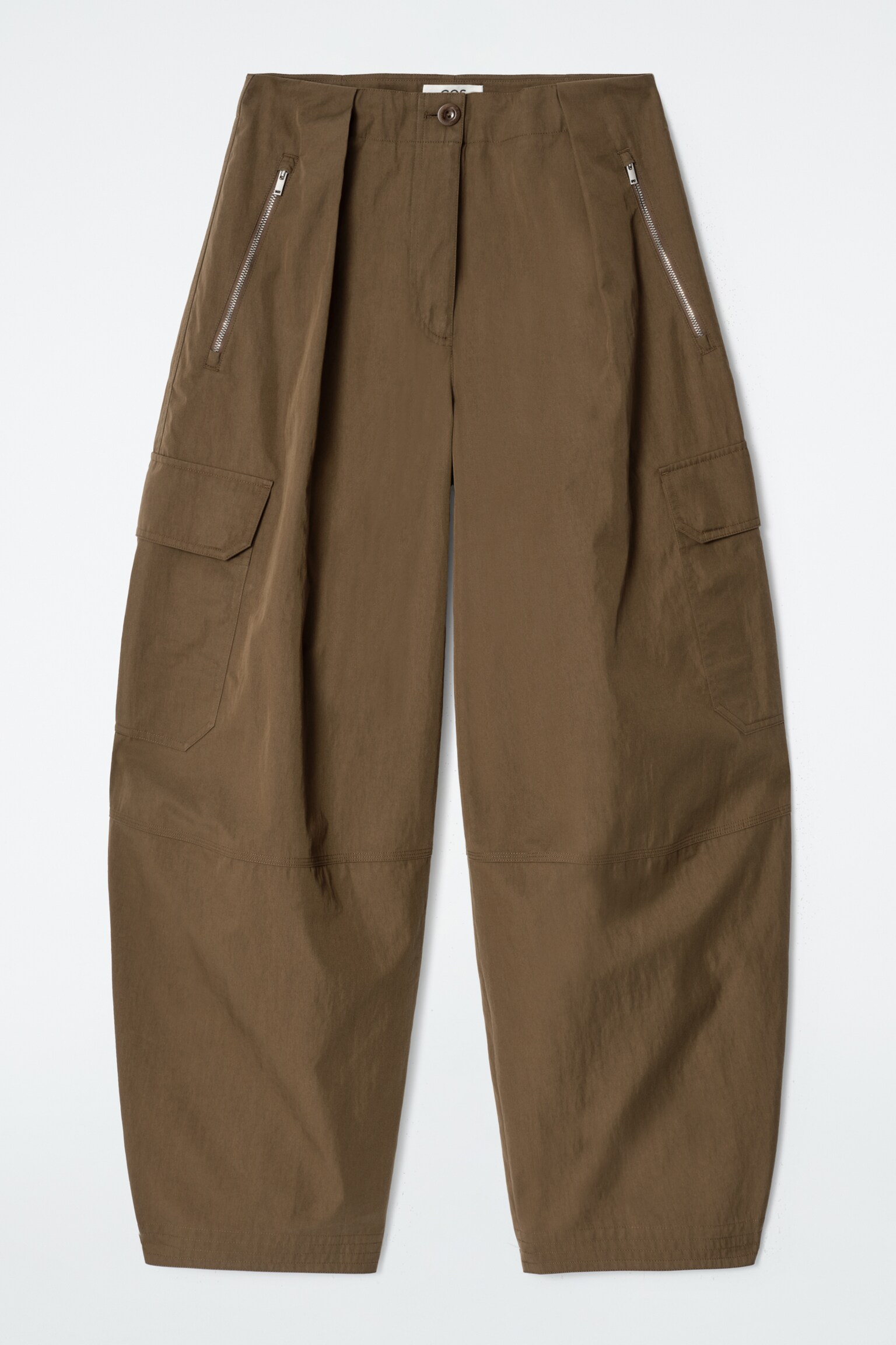 UTILITY BARREL-LEG TROUSERS - BROWN/DARK GREEN - 2