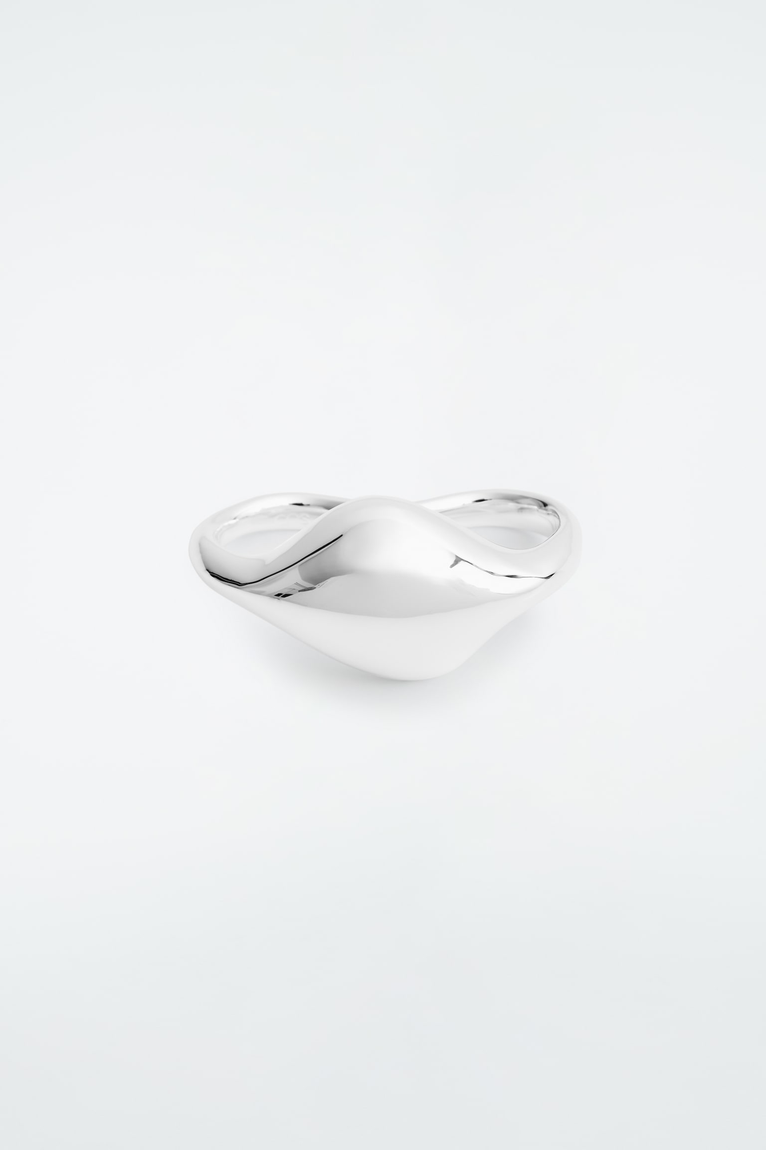 BAGUE DEUX DOIGTS FAÇON GOUTTE - ARGENTÉ