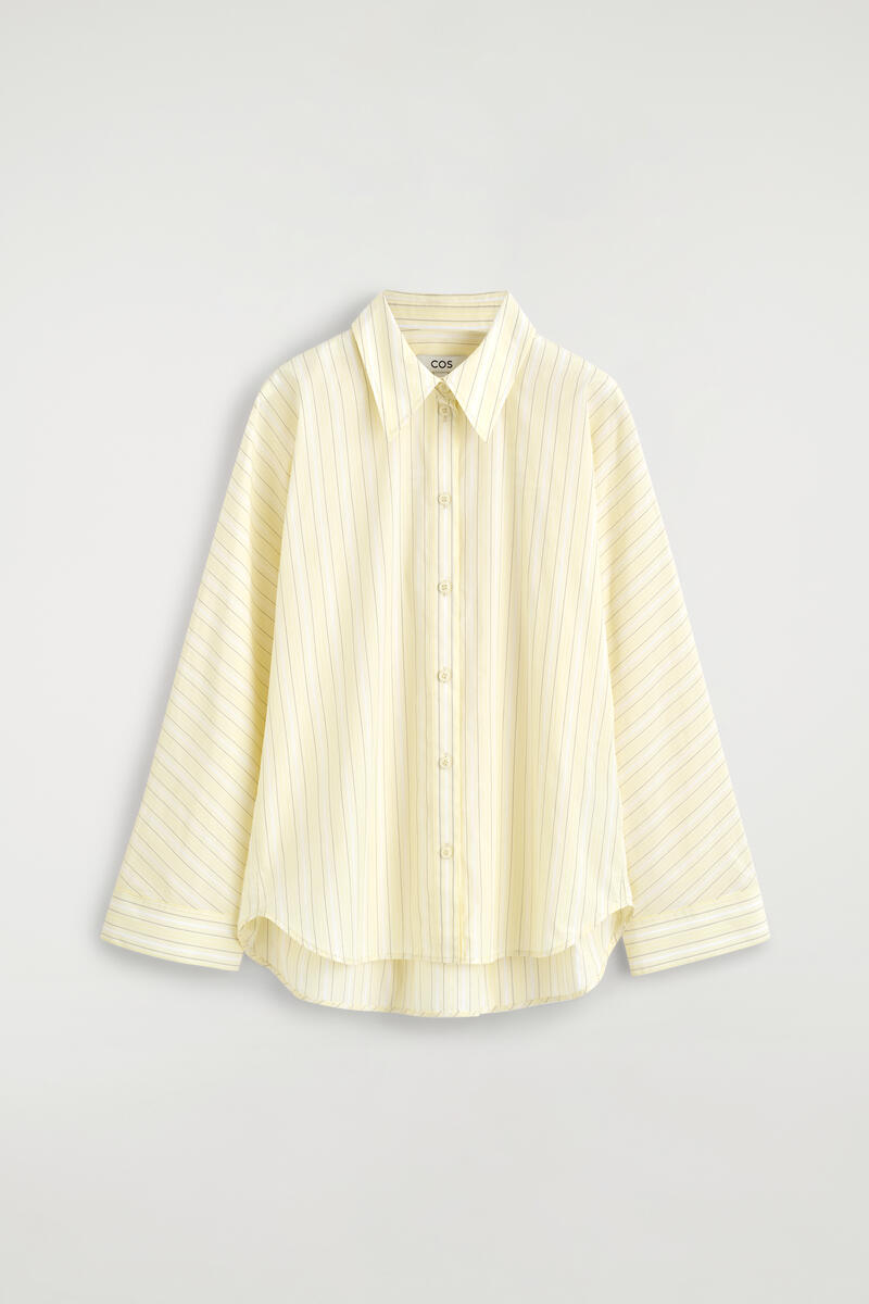 Pleated Striped Cotton Shirt