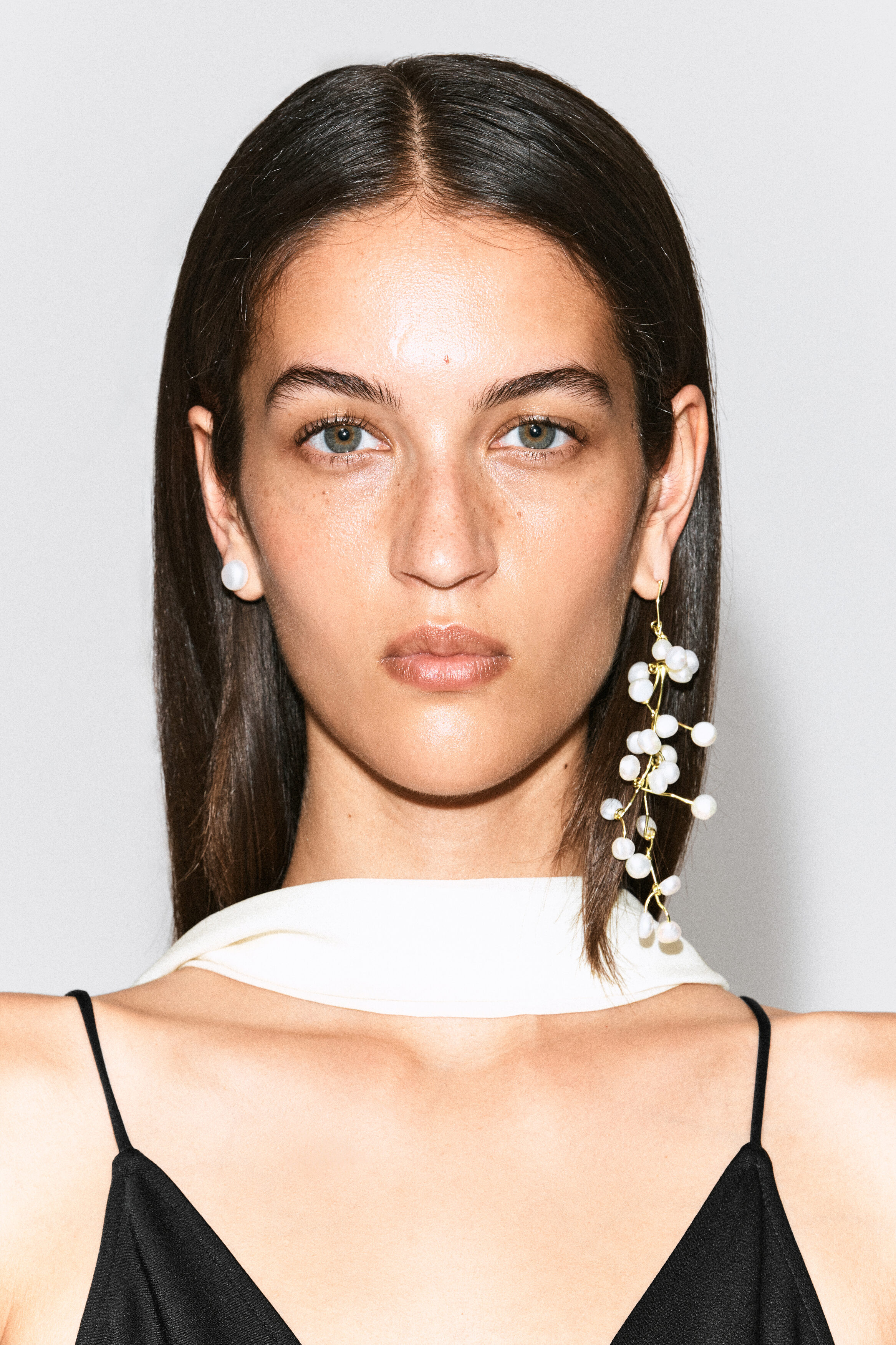 ASYMMETRIC CASCADING FRESHWATER PEARL EARRINGS