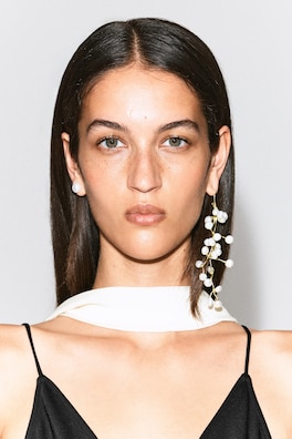 ASYMMETRIC CASCADING FRESHWATER PEARL EARRINGS — GOLD 1