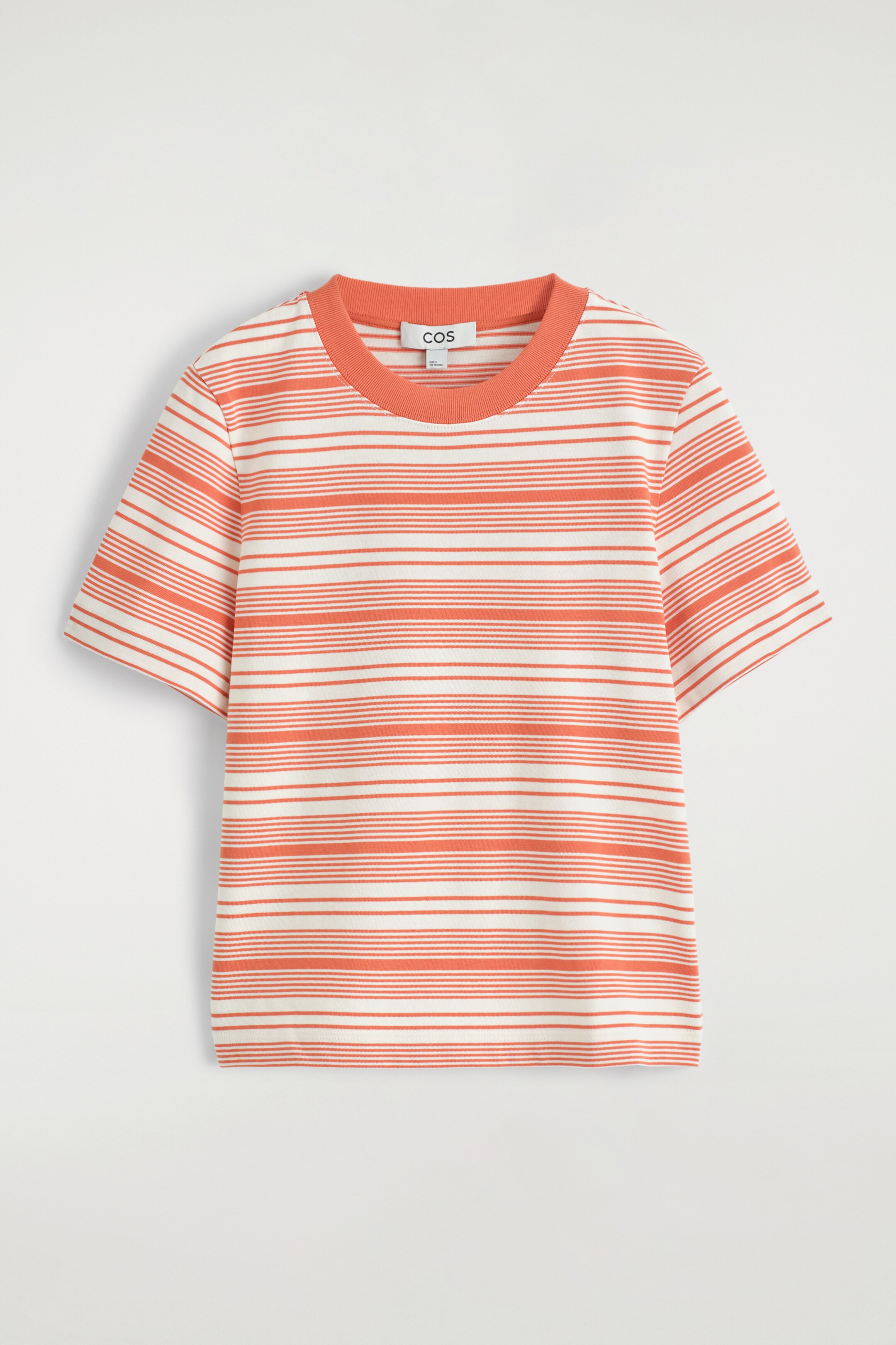 Grotere afbeelding bekijken: STRAK GESNEDEN REGULIER T-SHIRT - oranje / wit / gestreept - DAMES | H&M BE 5