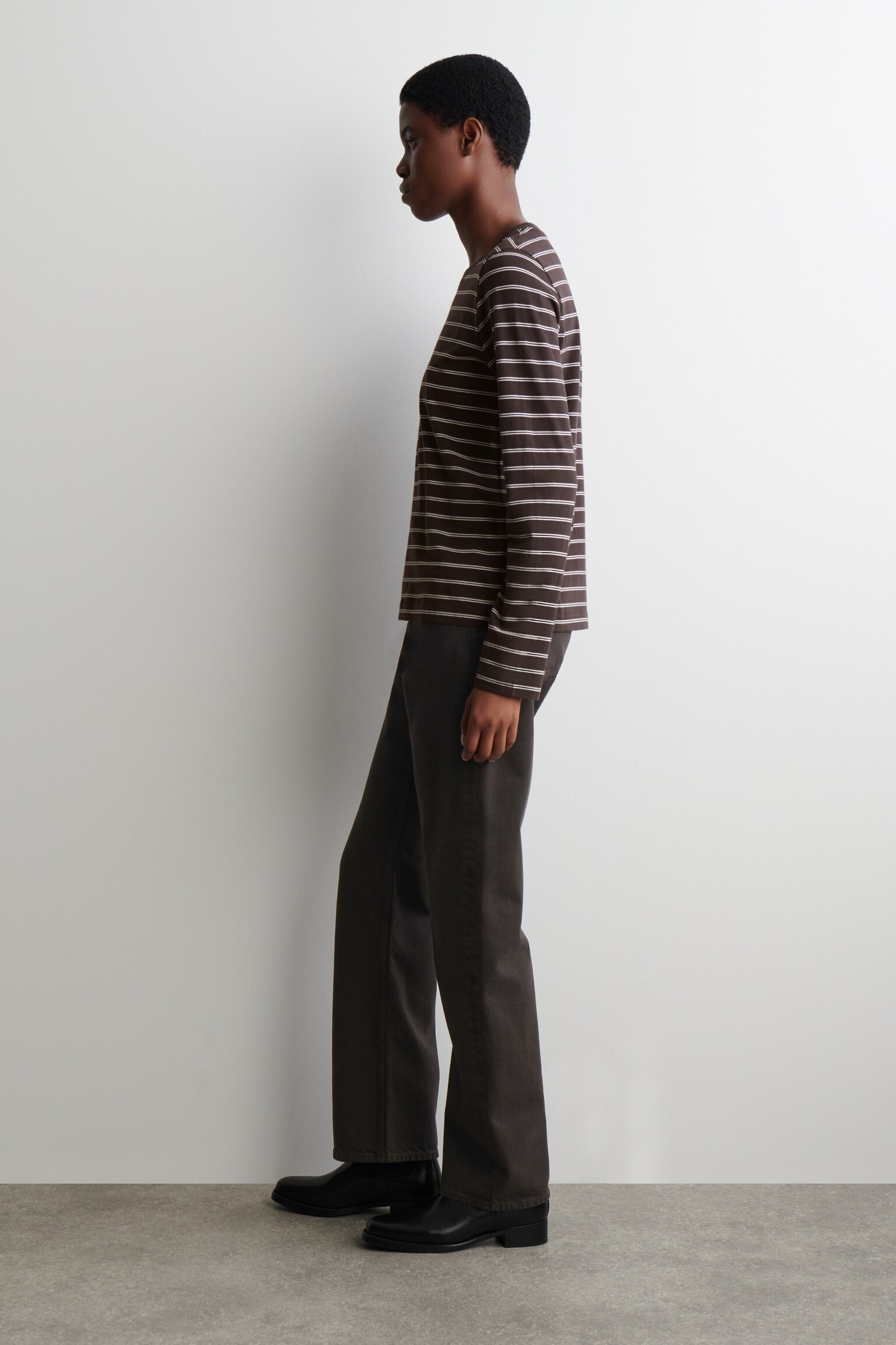 24/7 LONG-SLEEVED T-SHIRT - BROWN / STRIPED/WHITE - 4